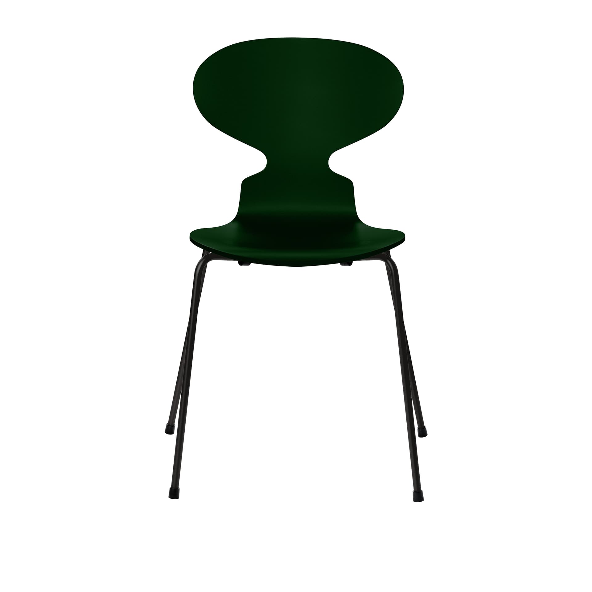 Fritz Hansen - Ant 3101 lakkert bøketrefinér stålstativ svart evergreen - Spisestoler - Arne Jacobsen - Grønn - Metall/Tre