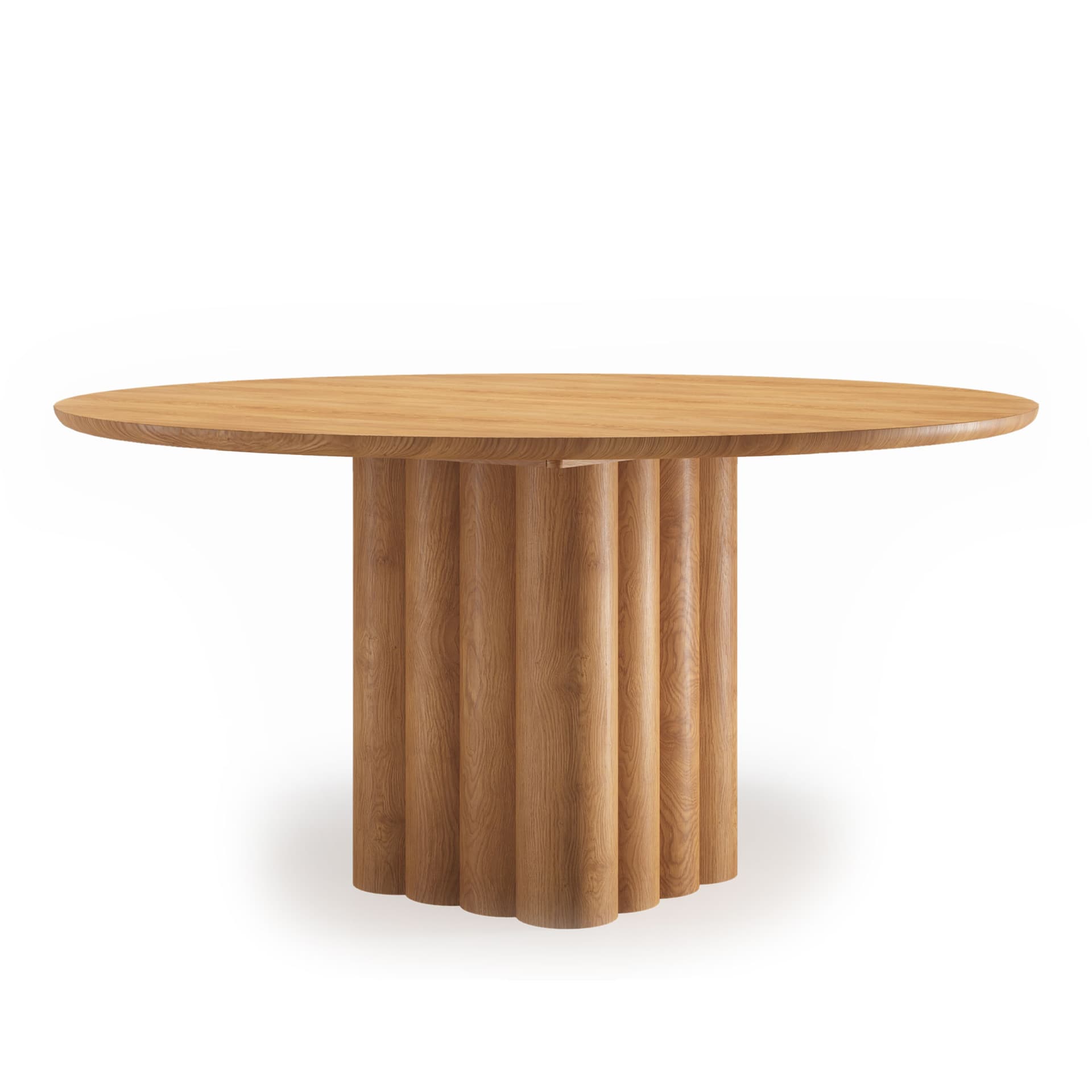Dk3 - Plush Table Round Ø140 x H72 cm  Max 2 extension leaves Oak - oil - Spisebord - Jacob Plejdrup - Brun - Tre