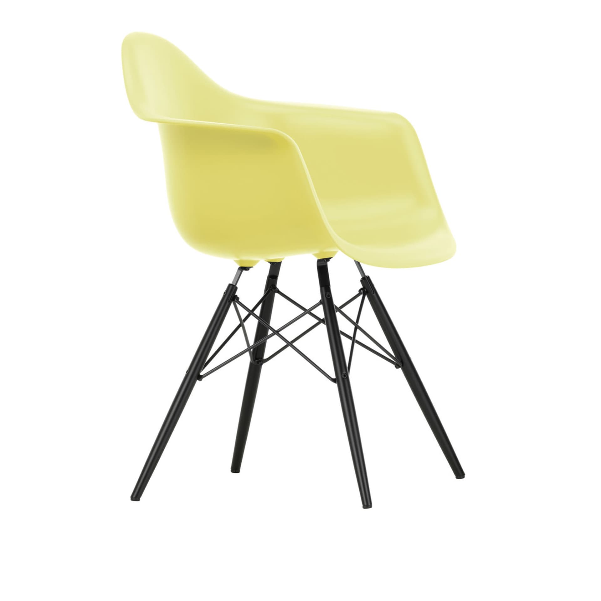 Vitra - Eames RE Plastic Armchair DAW 92 Citron, Black Maple - Spisestoler - Charles & Ray Eames - Gul - Metall/Plast