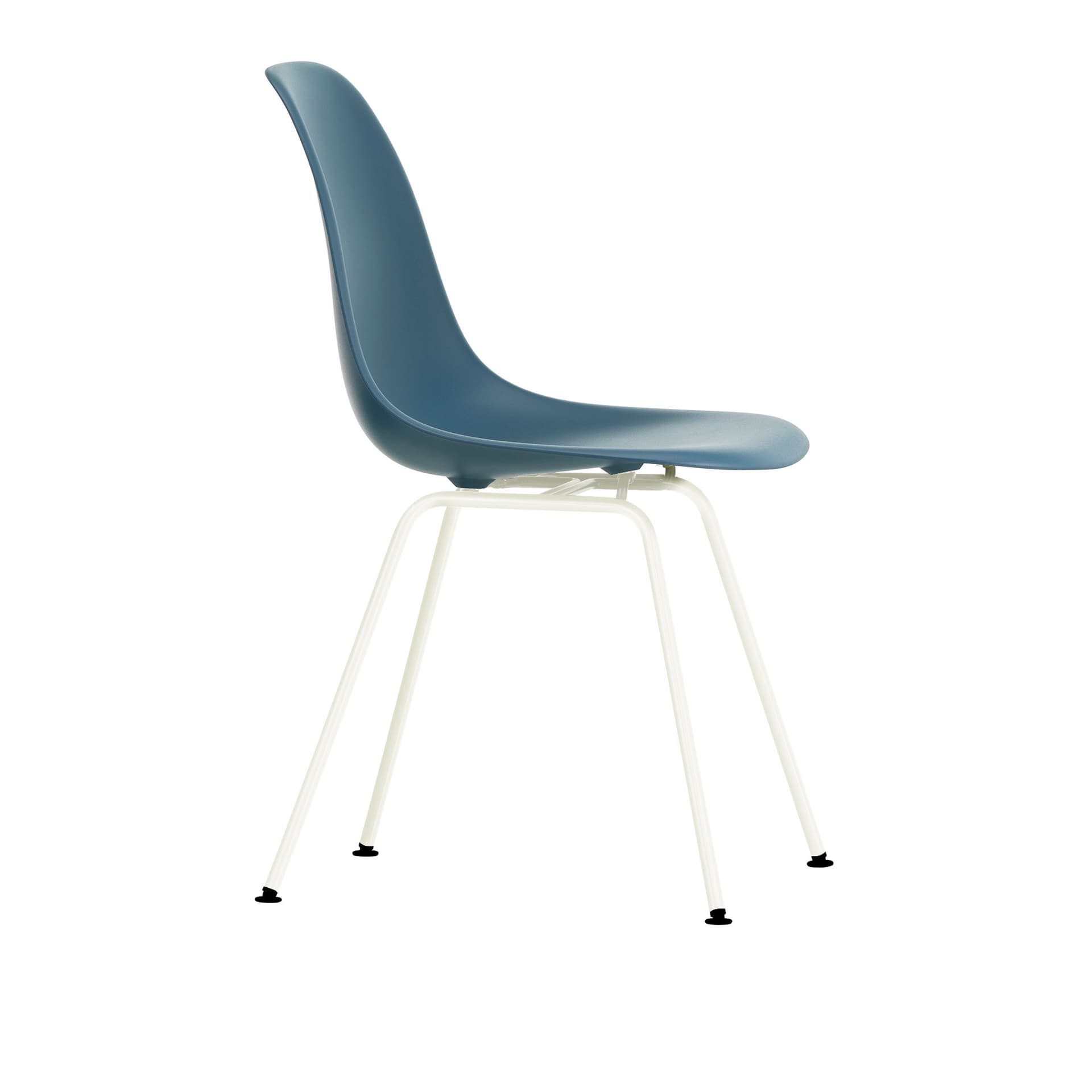 Vitra - Eames Plastic Chair DSX - 83 Sea Blue - White Base - Spisestoler - Charles & Ray Eames - Blå - Metall/Plast