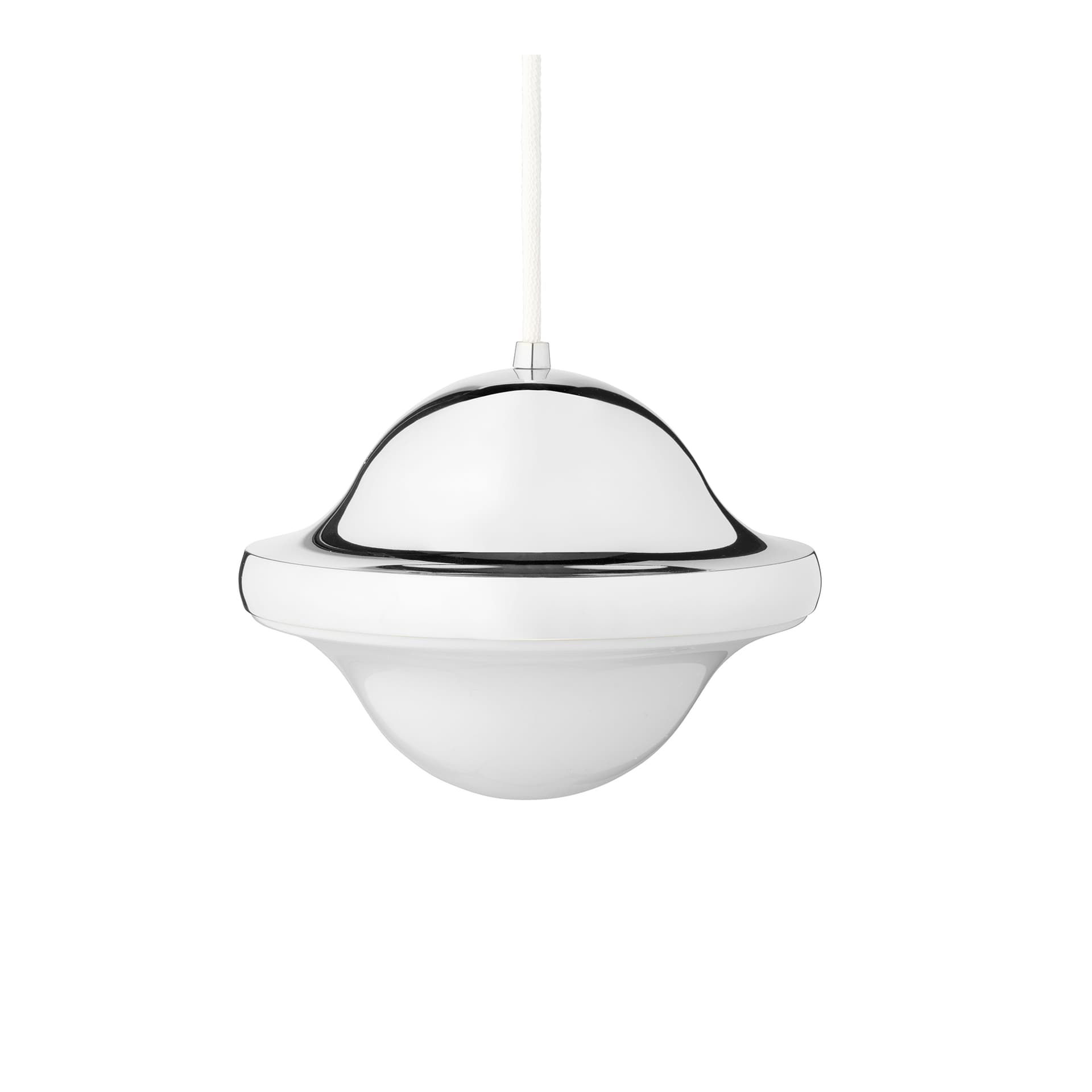 Carl Hansen - BUBI Pendant Chrome E27-White - Pendellamper - Henning Koppel - Hvit - Metall/Plast