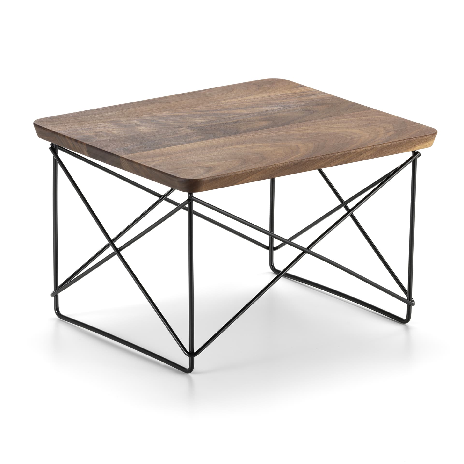 Vitra - Occasional Table LTR American Walnut/Basic Dark - Småbord & sidebord - Charles & Ray Eames - Tre farget,Svart - Metall/Tre