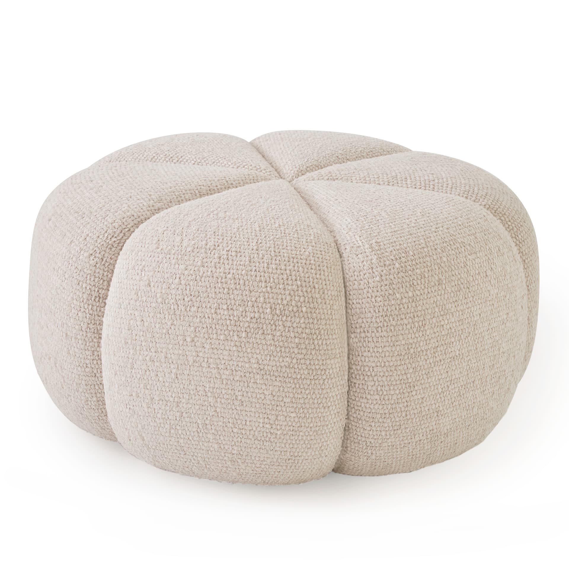 Vipp - Vipp655 Pouf, Wavy Off White/Light Grey 00002 - Puffer - Beige