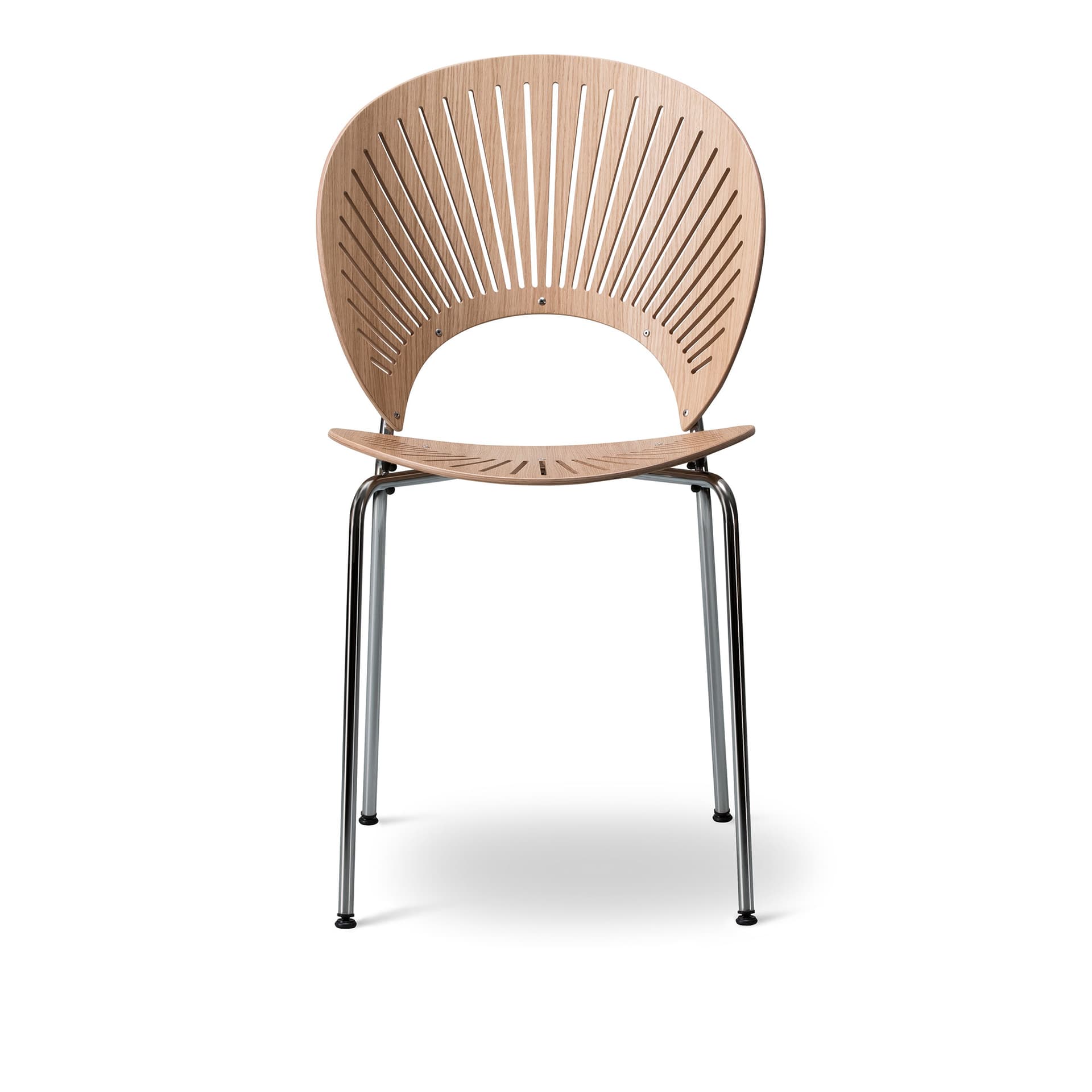 Fredericia Furniture - Trinidad Chair, Lackerad ek, Krom - Spisestoler - Nanna Ditzel - Sølv - Metall/Tre