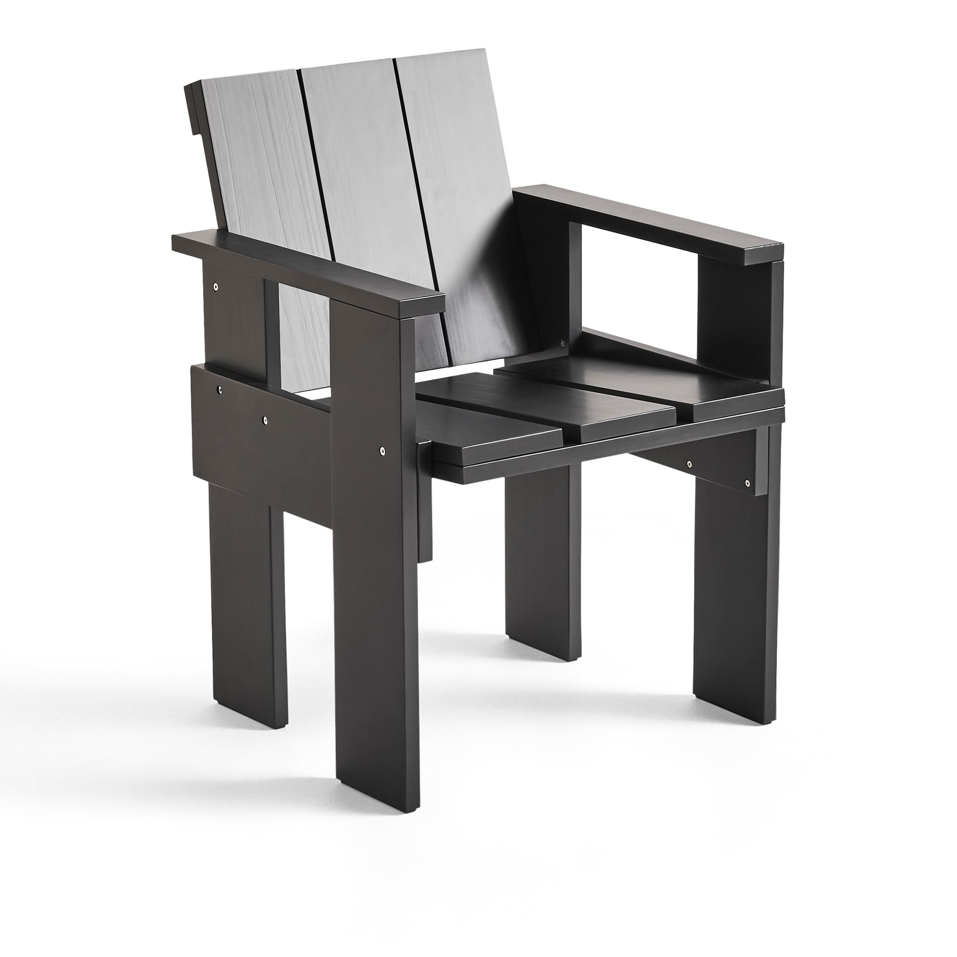 HAY - Crate Dining Chair / Black - Utendørs spisebordstoler - Gerrit Rietveld - Svart - Tre