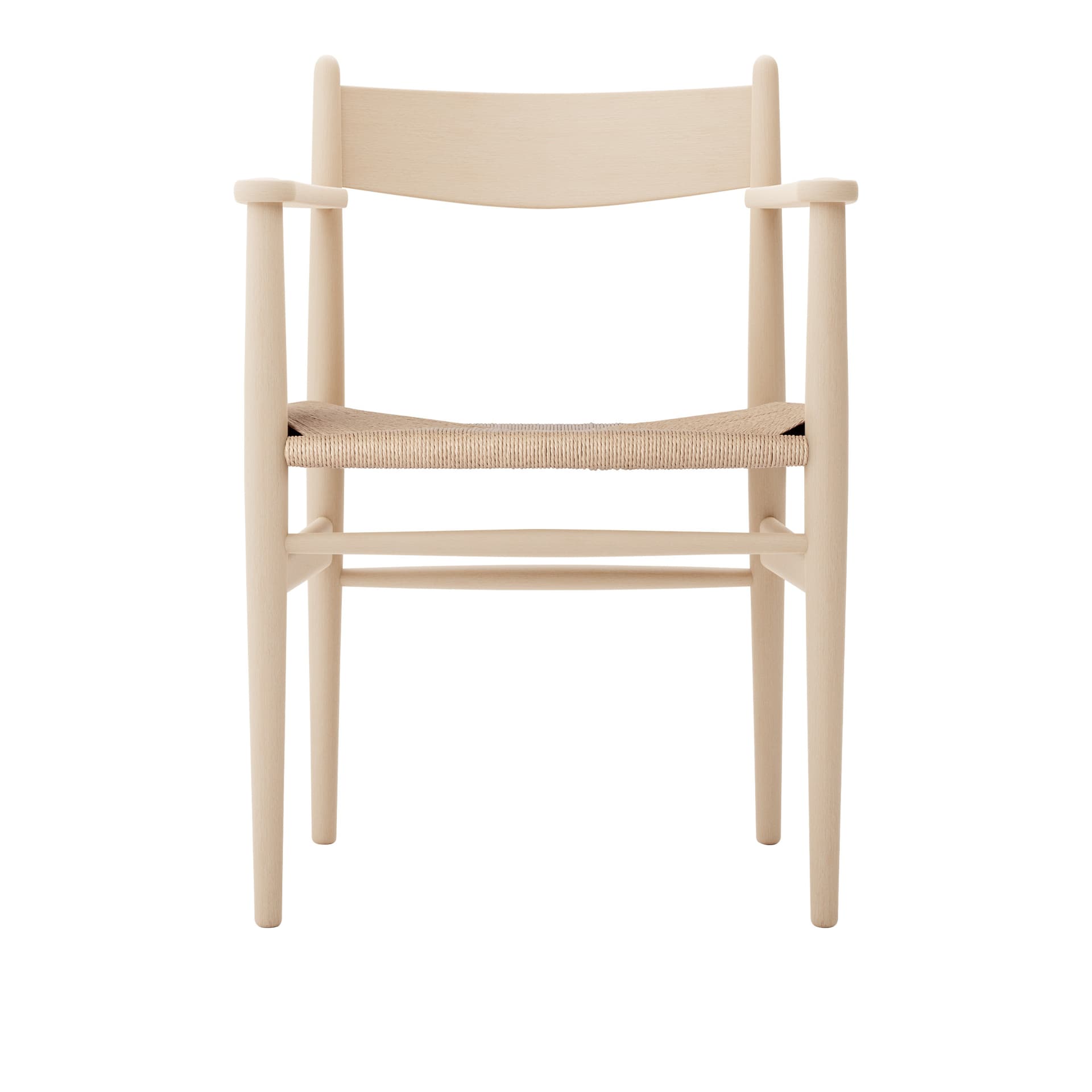 Carl Hansen - CH37, Tvålad Bok, Naturflätat papperssnöre - Spisestoler - Hans J. Wegner - Tre farget - Tre