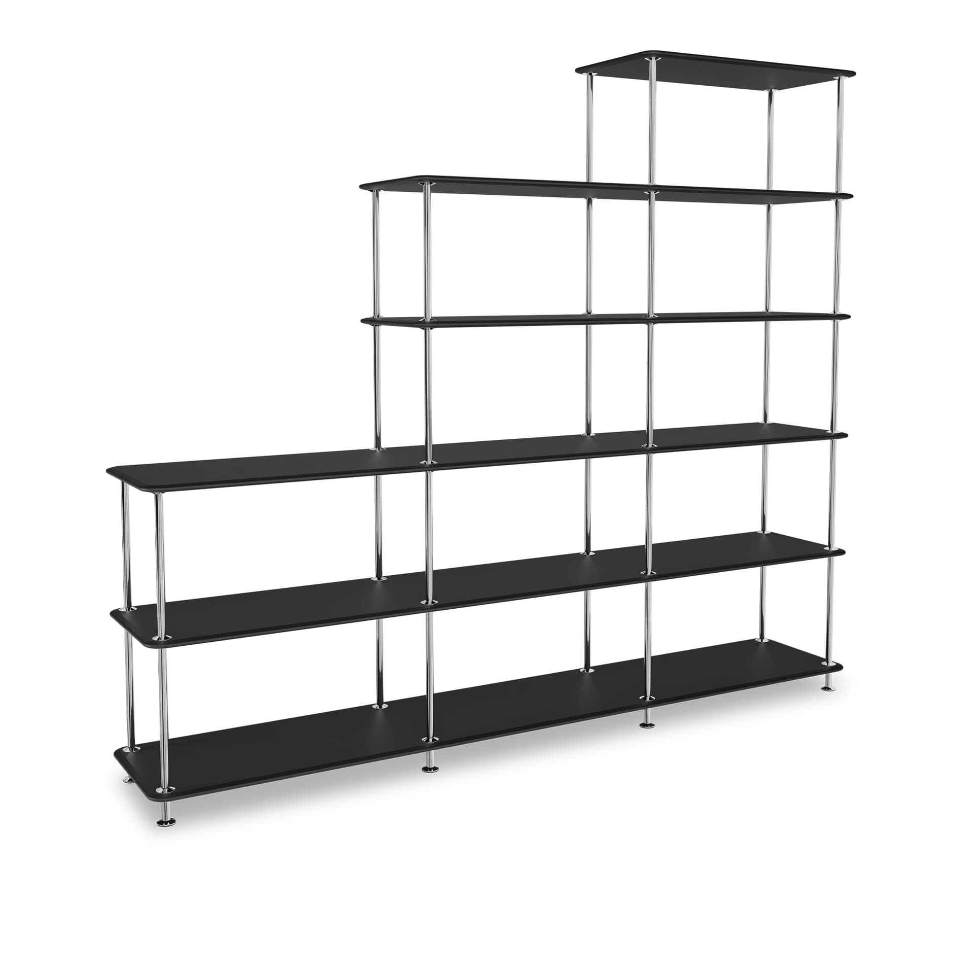 Montana - Montana Free 542000 207-Blackstructure 44C-Chrome - Hyller & Hyllesystem - Jakob Wagner - Svart - Metall/Tre