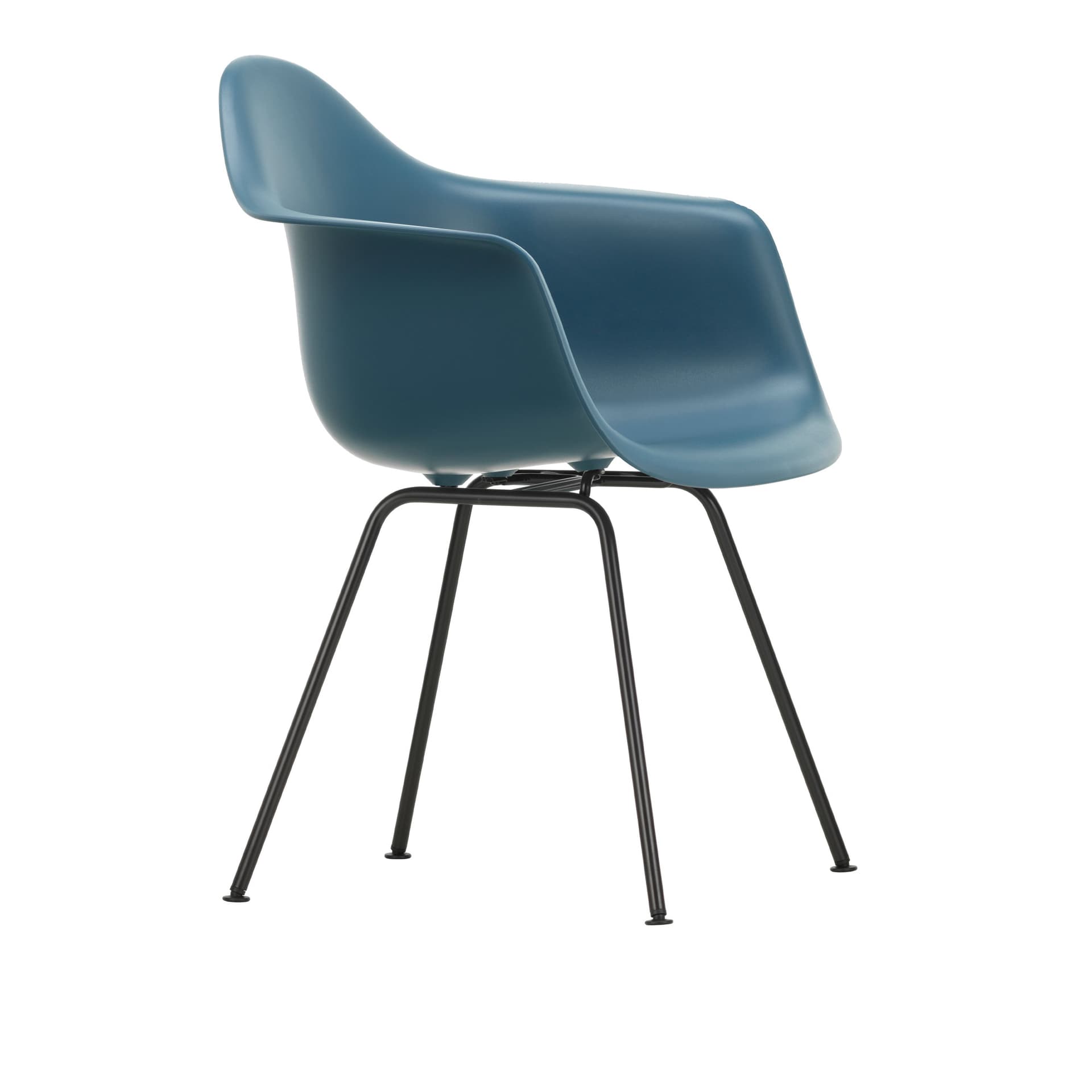 Vitra - Eames Plastic Armchair DAX - 83 Sea Blue - Basic Dark Base - Spisestoler - Charles & Ray Eames - Blå - Metall/Plast