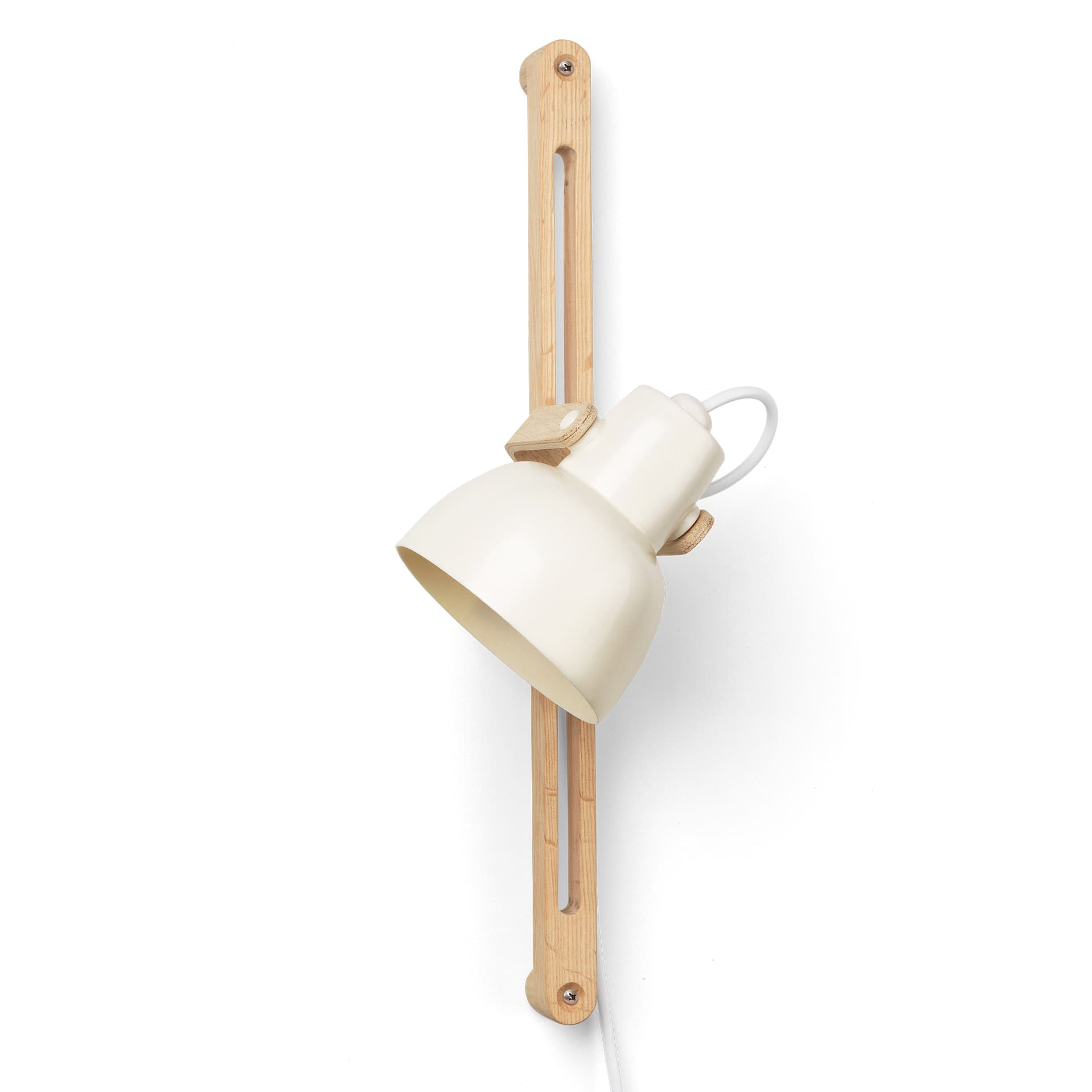 Mazo - 16Plus Wall Lamp Adjustable White - Vegglamper - Snorre Læssøe Stephensen - Hvit - Naturlig materiale/Tre