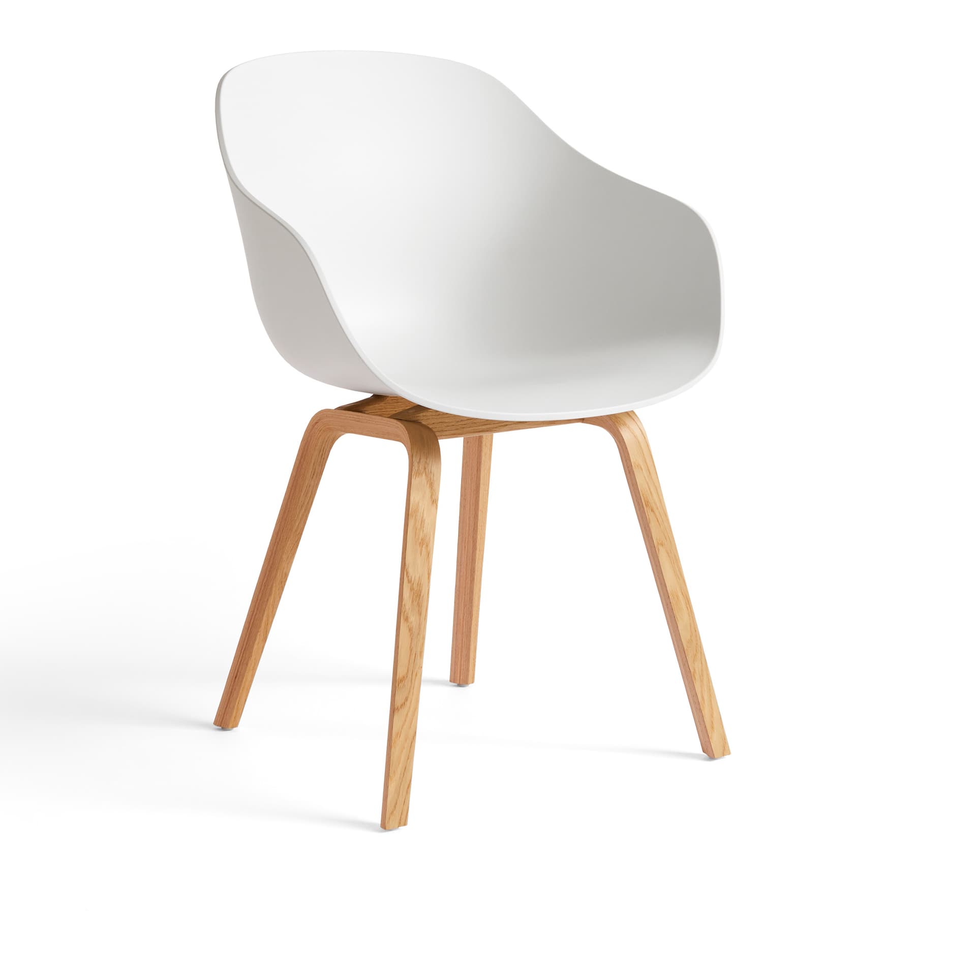 HAY - AAC222 Chair WB Lacq Oak Base White 2.0 Shell - Spisestoler - Hee Welling - Hvit - Tre/Plast