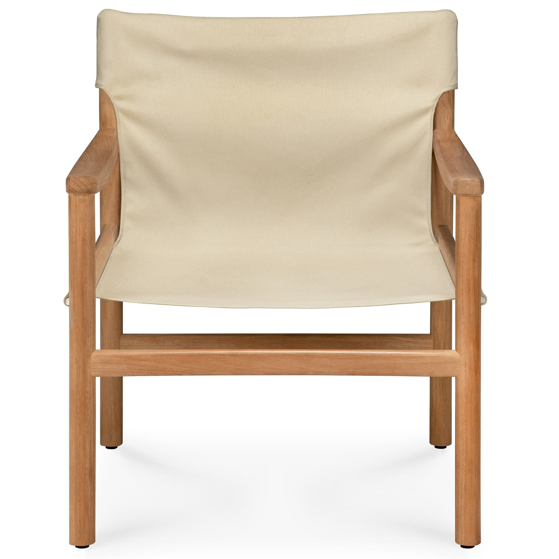 Ethnicraft - Safari outdoor lounge chair - teak - Dune fabric - removable cover - Utendørs lenestoler - Jacques Deneef - Beige,Tre farget - Tre