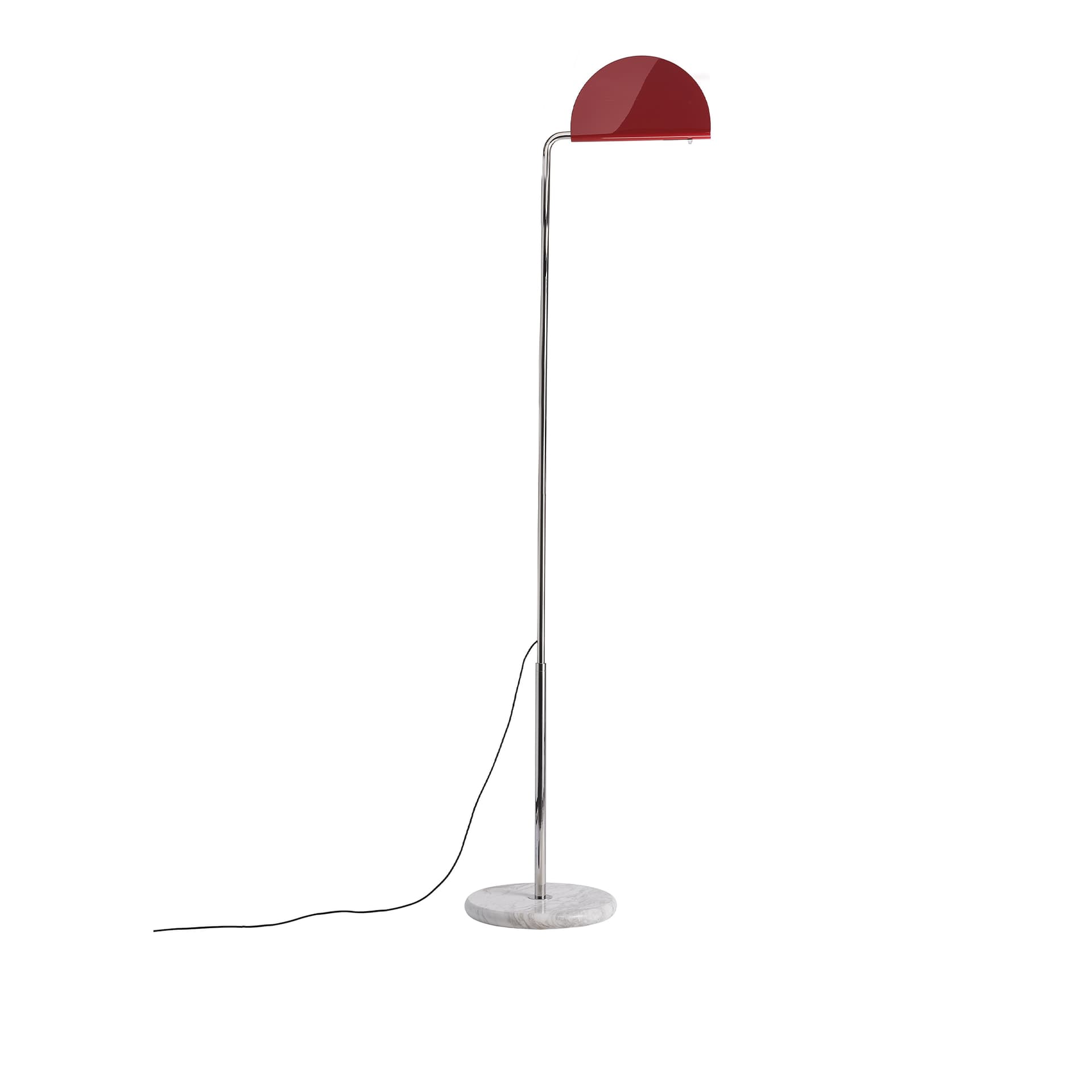 DCW - Mezzaluna Gulvlampe White Marble/Red