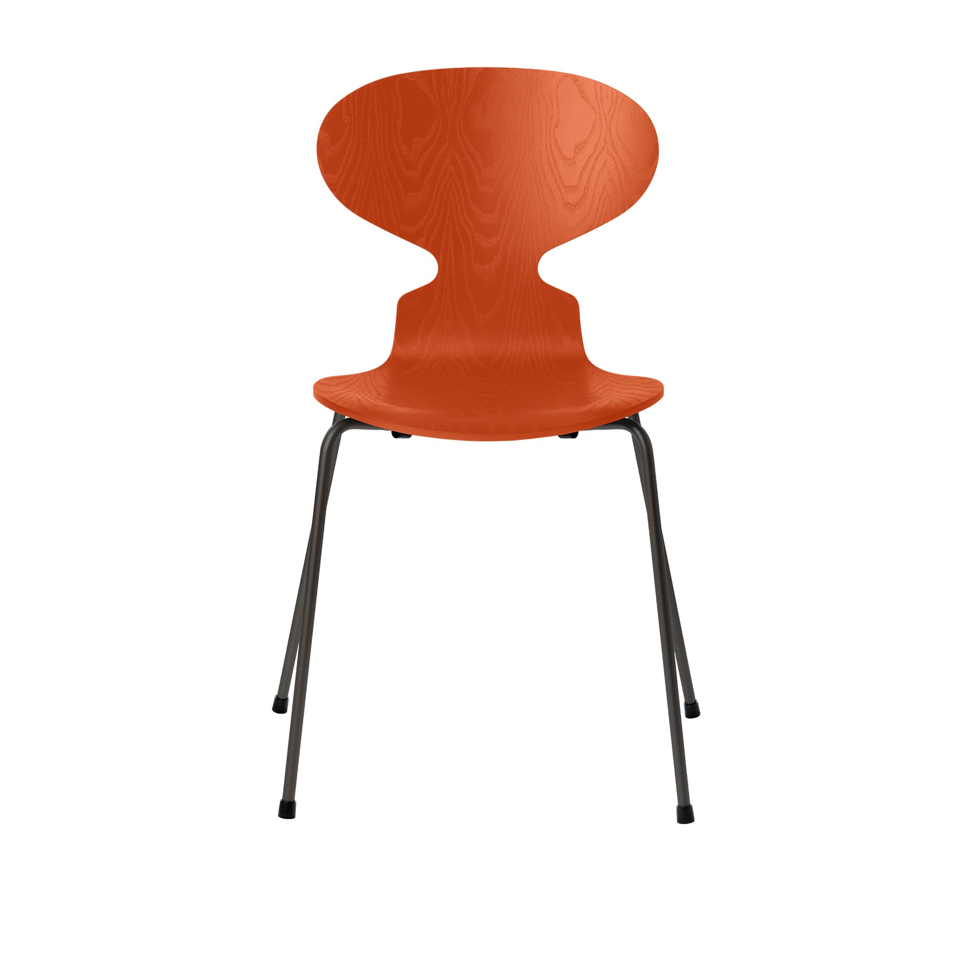 Fritz Hansen - Ant 3101 farget asketrefinér stålstativ varm grafitt paradise orange - Spisestoler - Arne Jacobsen - Oransje - Metall/Tre