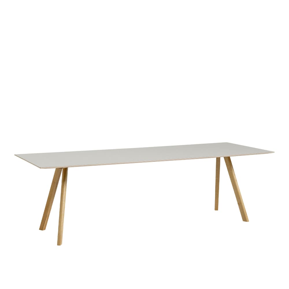HAY - CPH30 2.0 Table Lacquered Oak Frame L250 X W90 X H74  Off-White Linoleum Tabletop Lacquered Edge - Spisebord - Ronan & Erwan Bouroullec - Hvit - Tre