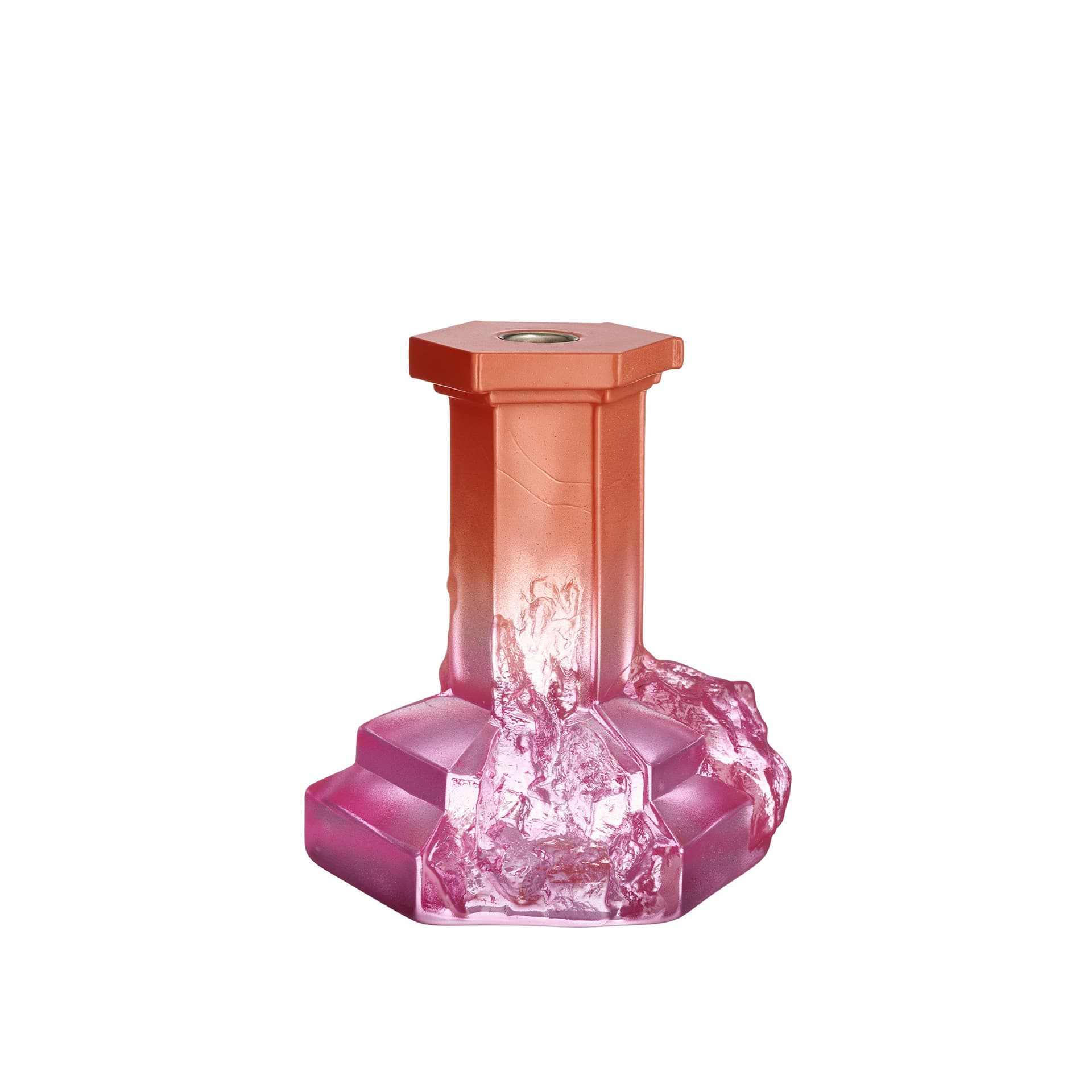Kosta Boda - Rocky Baroque Candlestick Spicy Rose 175 mm - Lysestaker & lykter - Hanna Hansdotter - Rosa