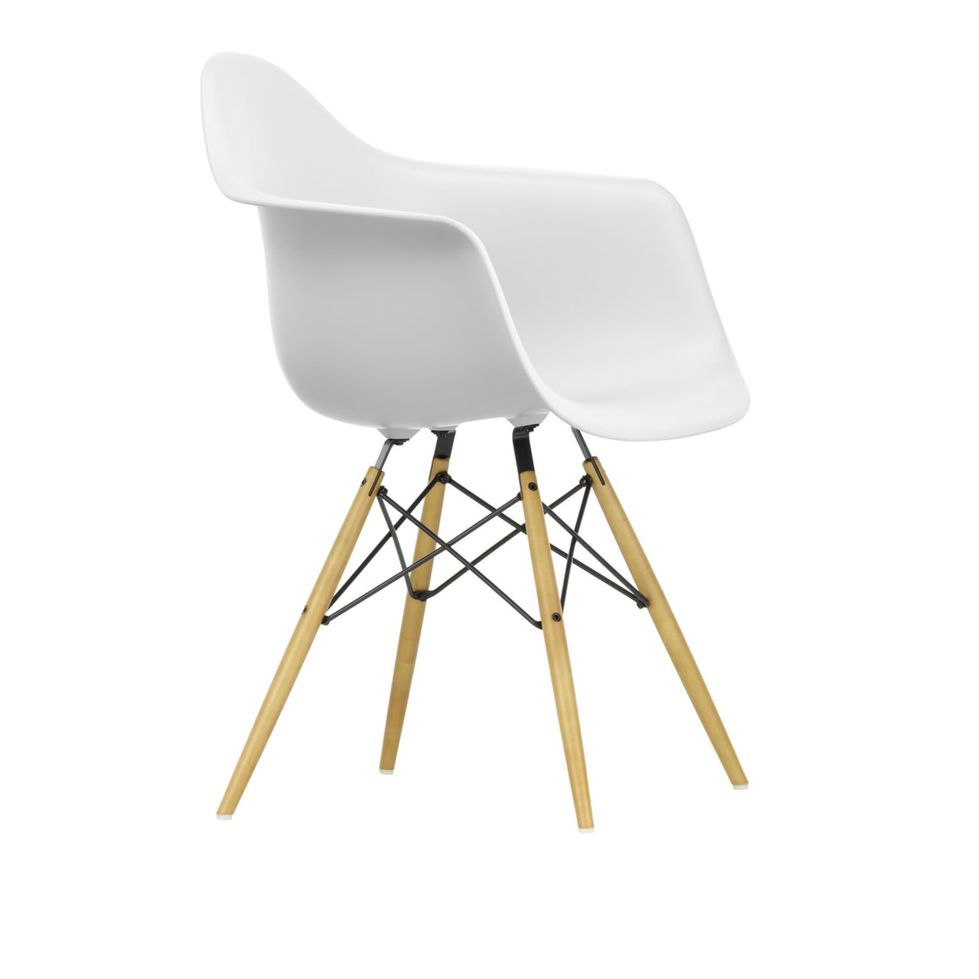 Vitra - Eames RE Plastic Armchair DAW 85 Cotton White, Golden Maple - Spisestoler - Charles & Ray Eames - Hvit - Metall/Plast