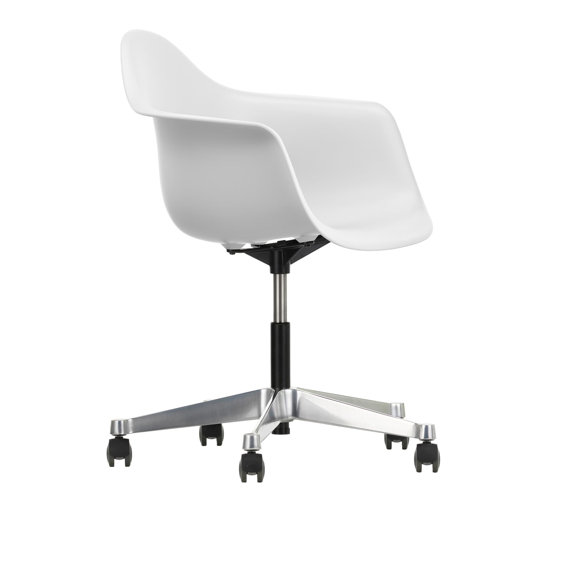 Vitra - Eames RE Plastic Armchair PACC 85 Cotton White, Castors Soft - Kontorstoler - Charles & Ray Eames - Hvit