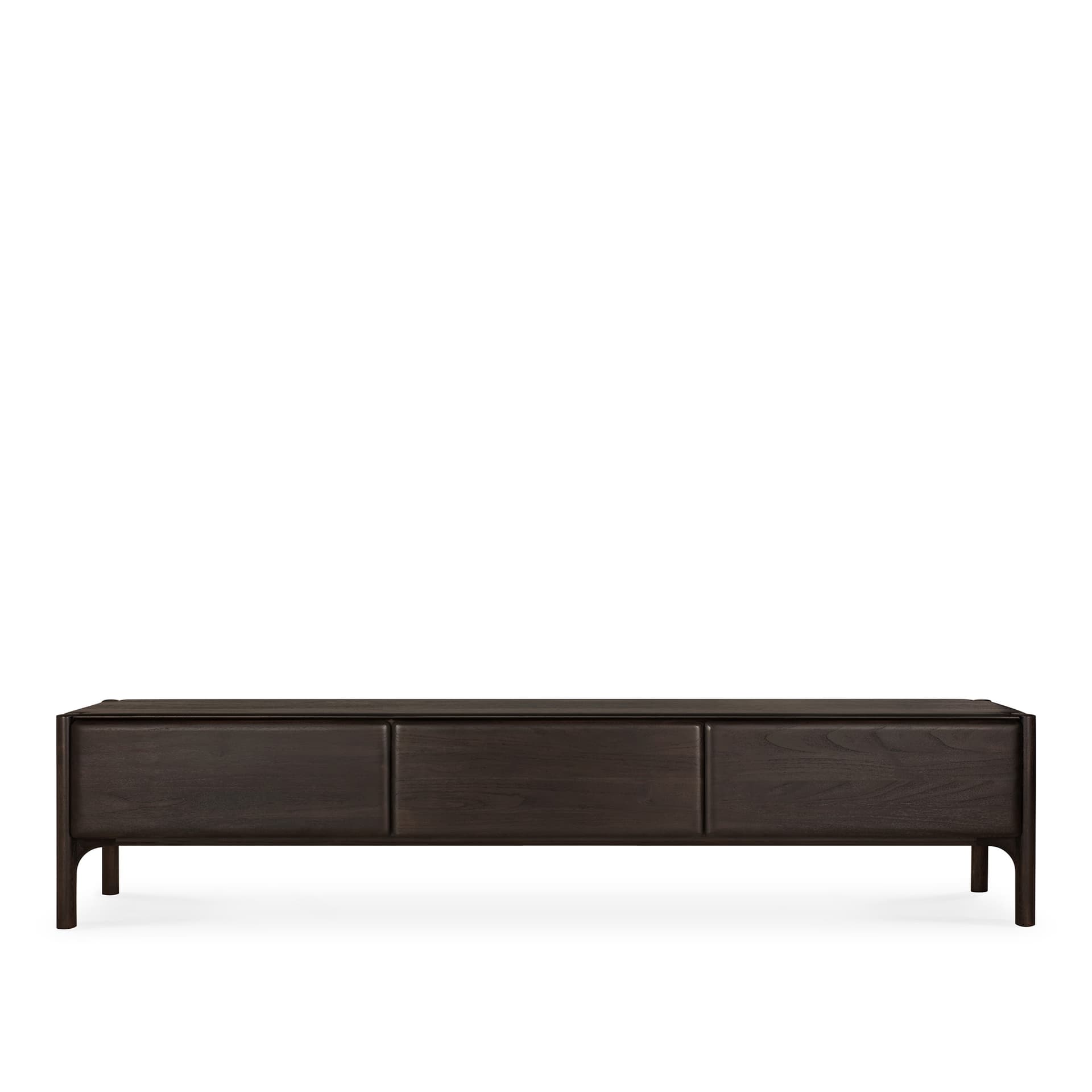 Ethnicraft - PI TV cupboard - varnished teak - dark brown - 1 flip-down door - 2 drawers - TV-benker - Alain Van Havre - Brun - Tre