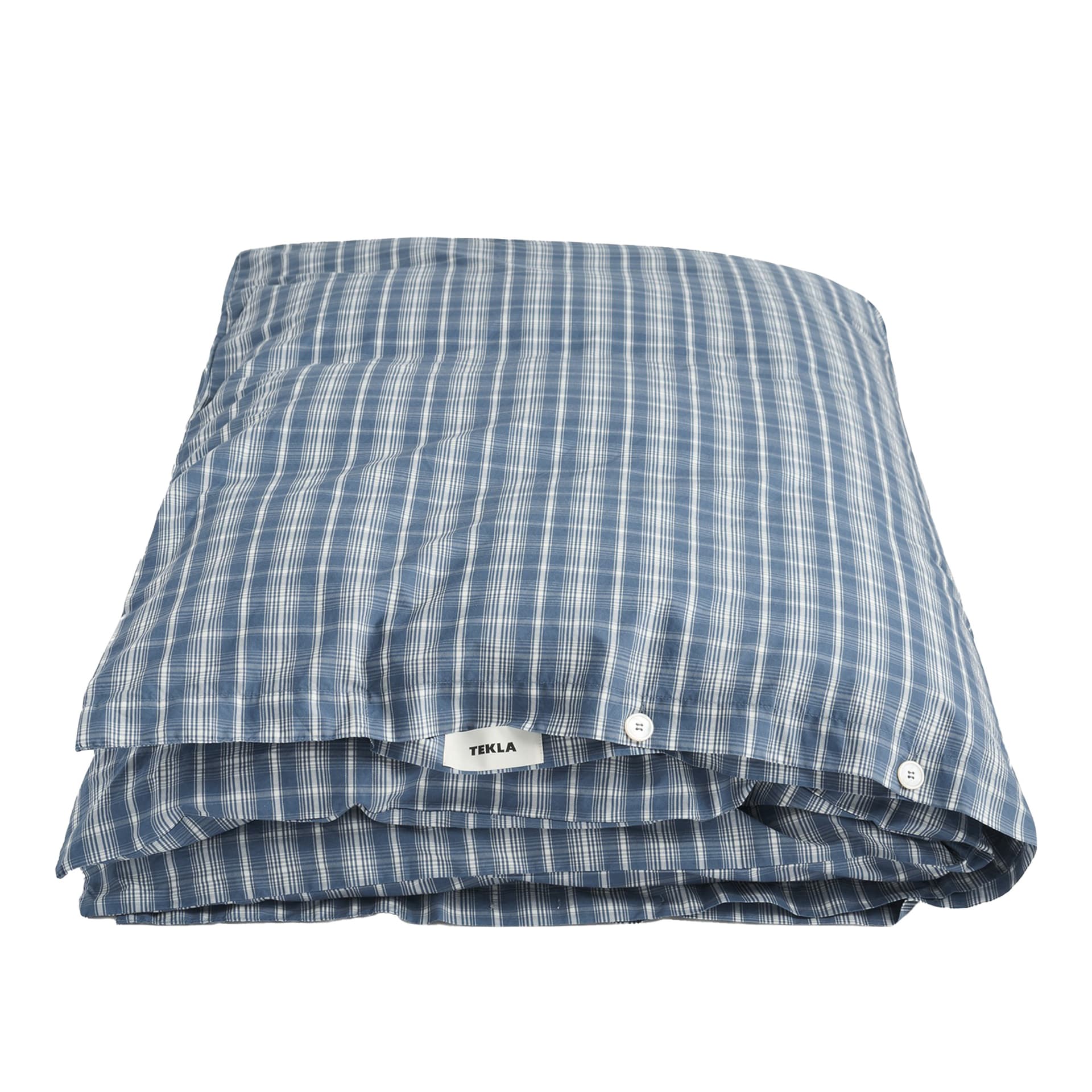 Tekla - Percale Single Duvet Cover, 150X210, Douglas Checks - Dynetrekk - Blå
