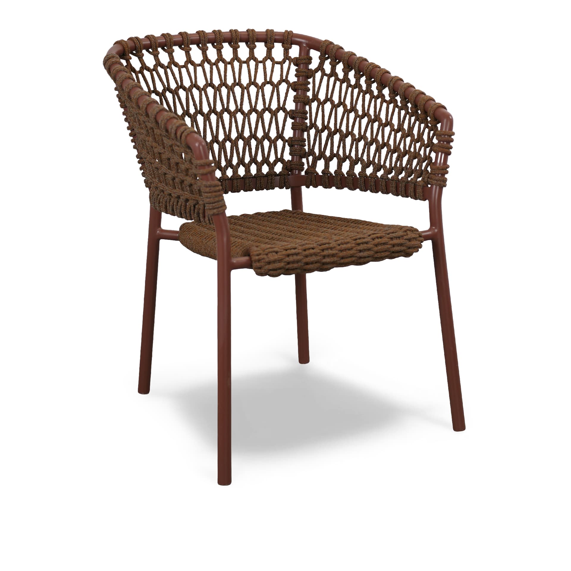 Cane-Line - Ocean stol - Desert Red - Utendørs spisebordstoler - Cane-line Design Team - Rød,Brun - Naturlig materiale/Metall