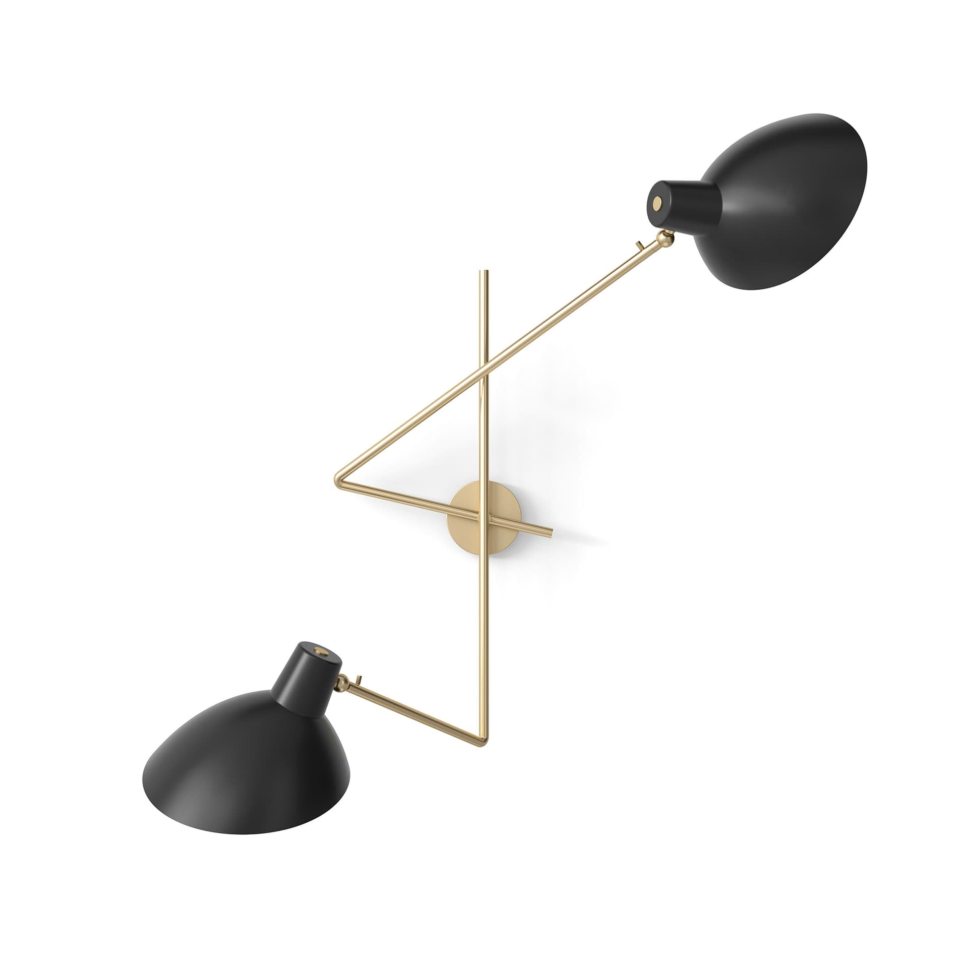 Astep - VV Cinquanta Twin, Brass Mount, Black Reflectors - Vegglamper - Vittoriano Viganò - Svart - Metall