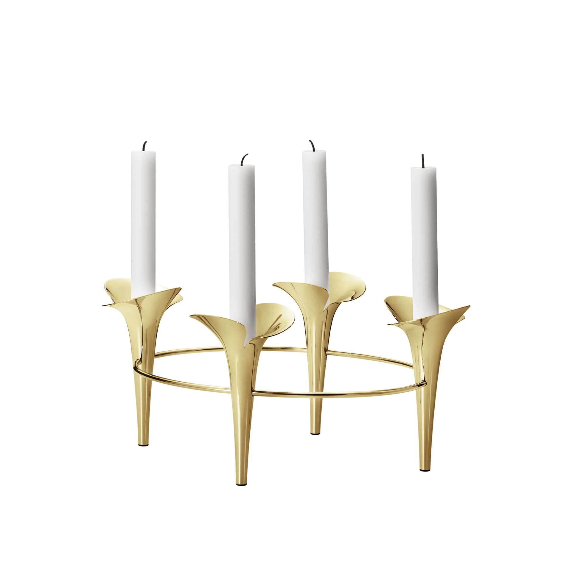Georg Jensen - Bloom Botanica Taper Candleholder, 4 Candles, Gold - Lysestaker & lykter - Helle Damkjær - Gull - Metall