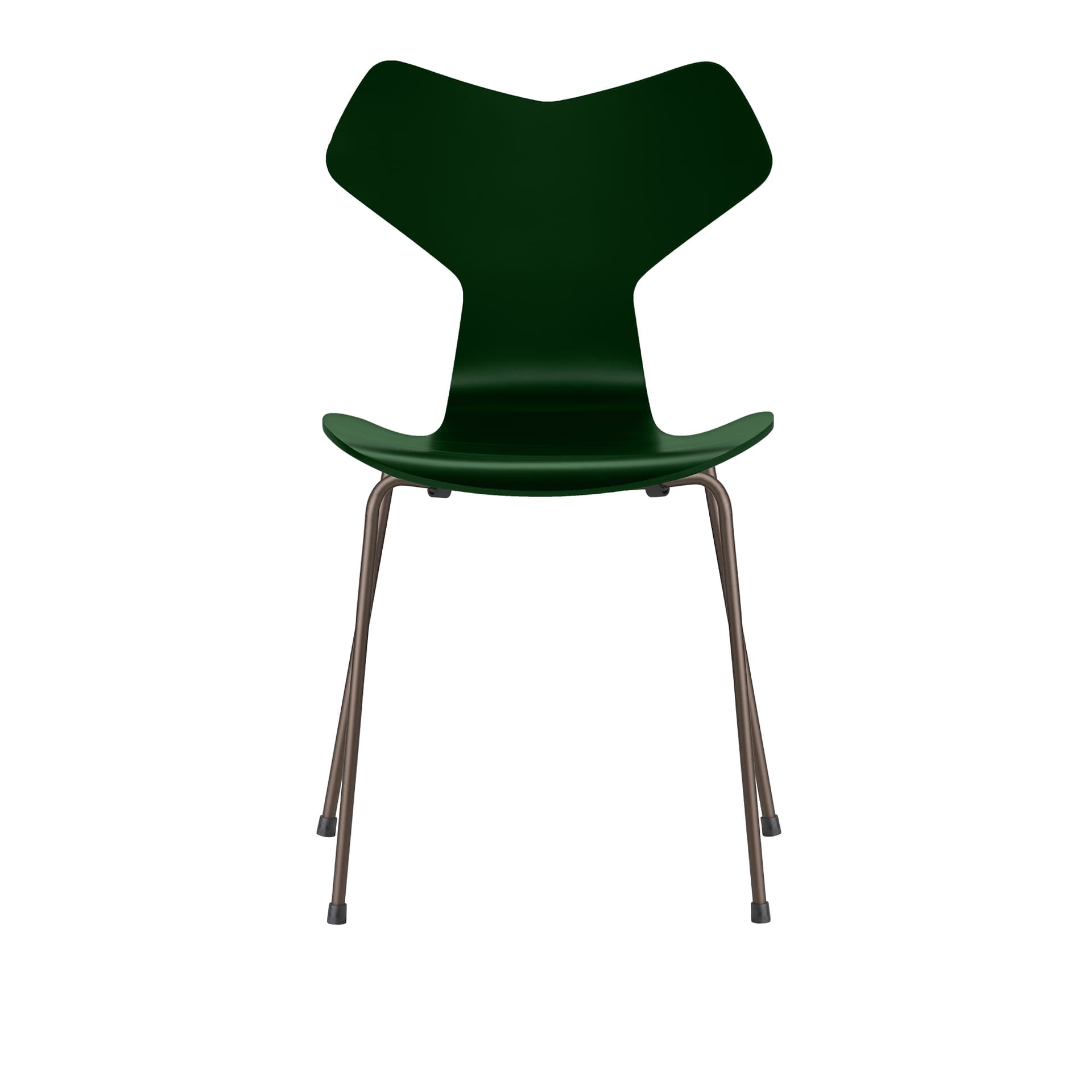 Fritz Hansen - 3130 Grand Prix, Lackad, Evergreen, Underrede Brown Bronze - Spisestoler - Arne Jacobsen - Grønn