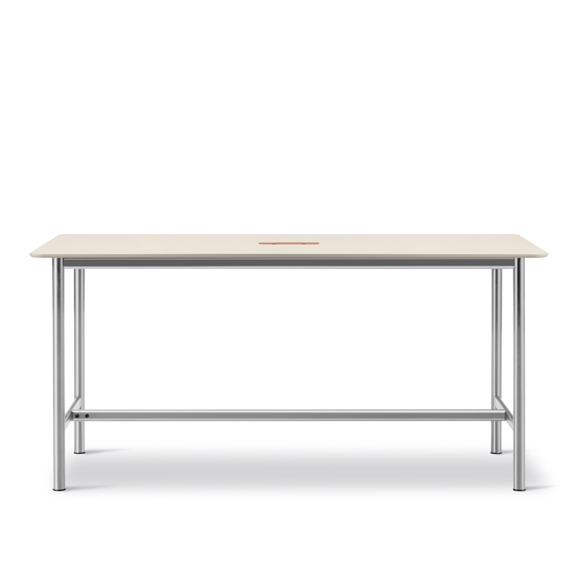 Fredericia Furniture - Plan Table - Table 200 x 100 cm - height 105 cm - Really - Cotton Cream - Straight edges matching ABS - Brushed steel - Skrivebord - Edward Barber & Jay Osgerby - Tre farget - Tre