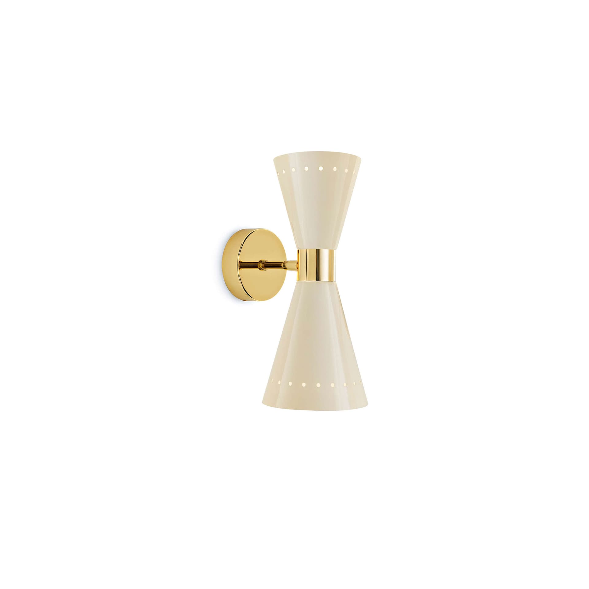 Stilnovo - Megafono vegglampe, elfenbensfarget, 14 cm, 2 lyskilder