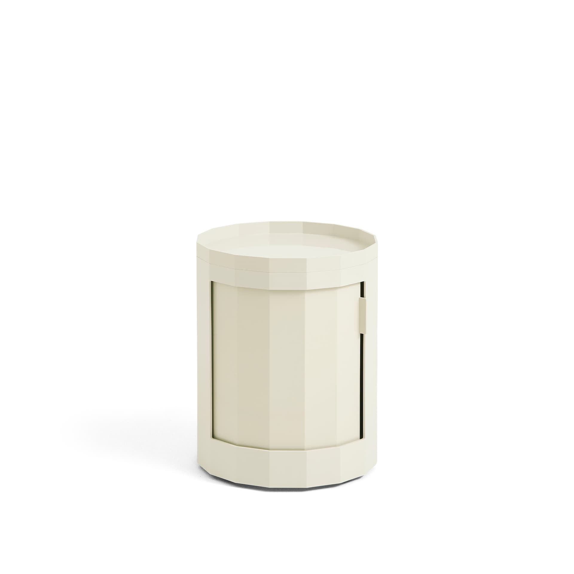 HAY - Facet Cabinet Incl. Feet And Castors Low Eggshell - Småbord & sidebord - Stefan Scholten - Hvit - Plast