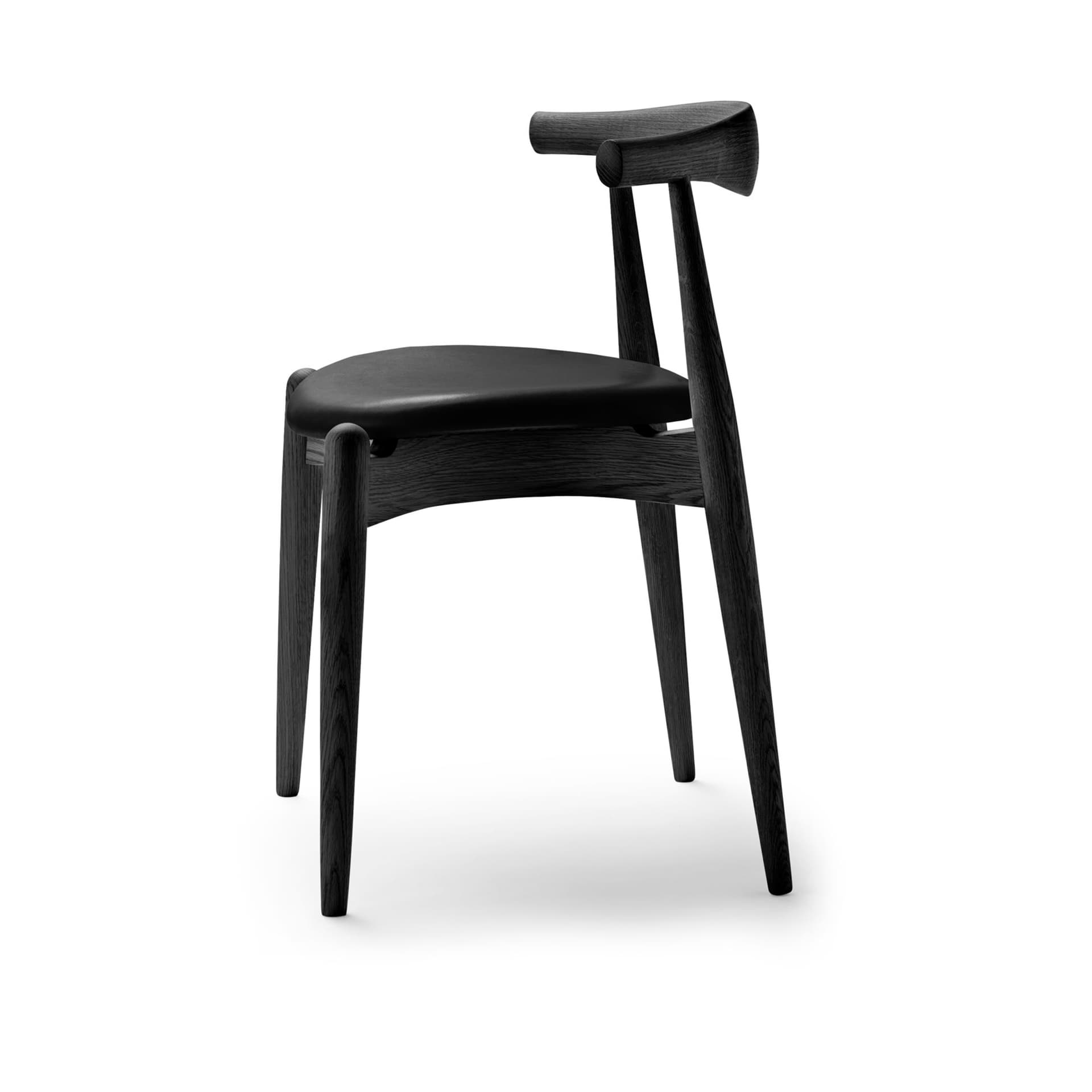 Carl Hansen - CH20, Svartlackad Ek, Lädergrupp B Thor - 307 - Spisestoler - Hans J. Wegner - Svart - Tre