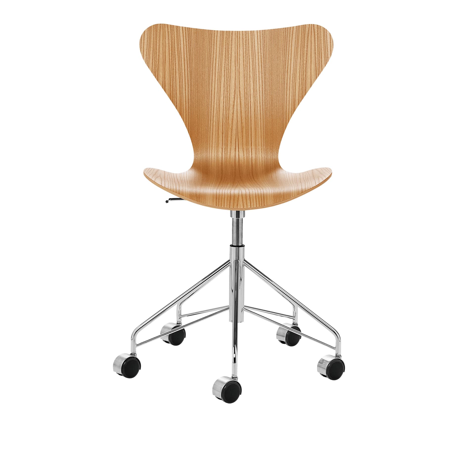 Fritz Hansen - 3117 Sjuan, Almfanér - Kontorstoler - Arne Jacobsen - Tre farget