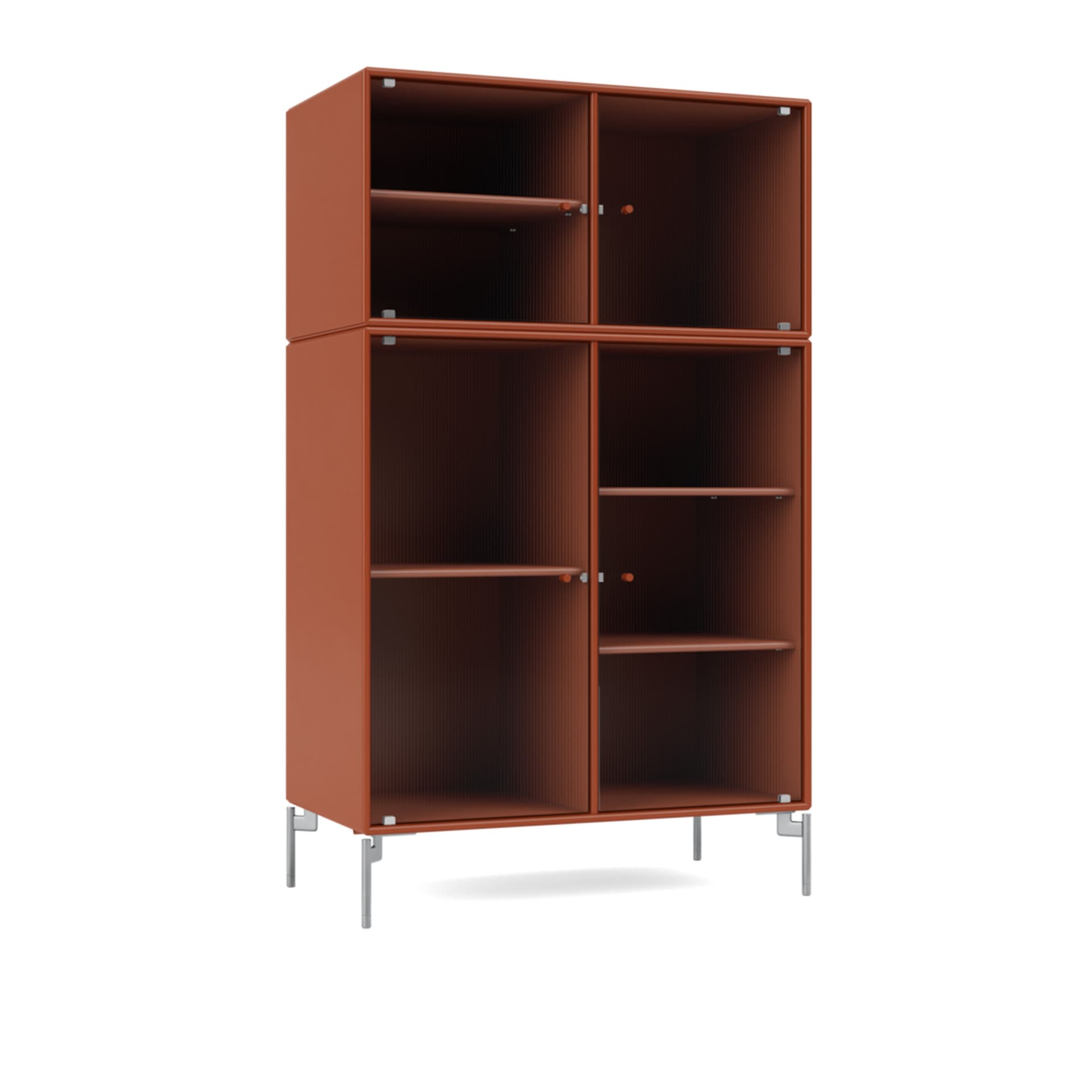 Montana - Ripple III – Vitrine Cabinet 162-Hokkaido Matt Chrome - Vitrineskap - Peter J. Lassen - Rød - Tre
