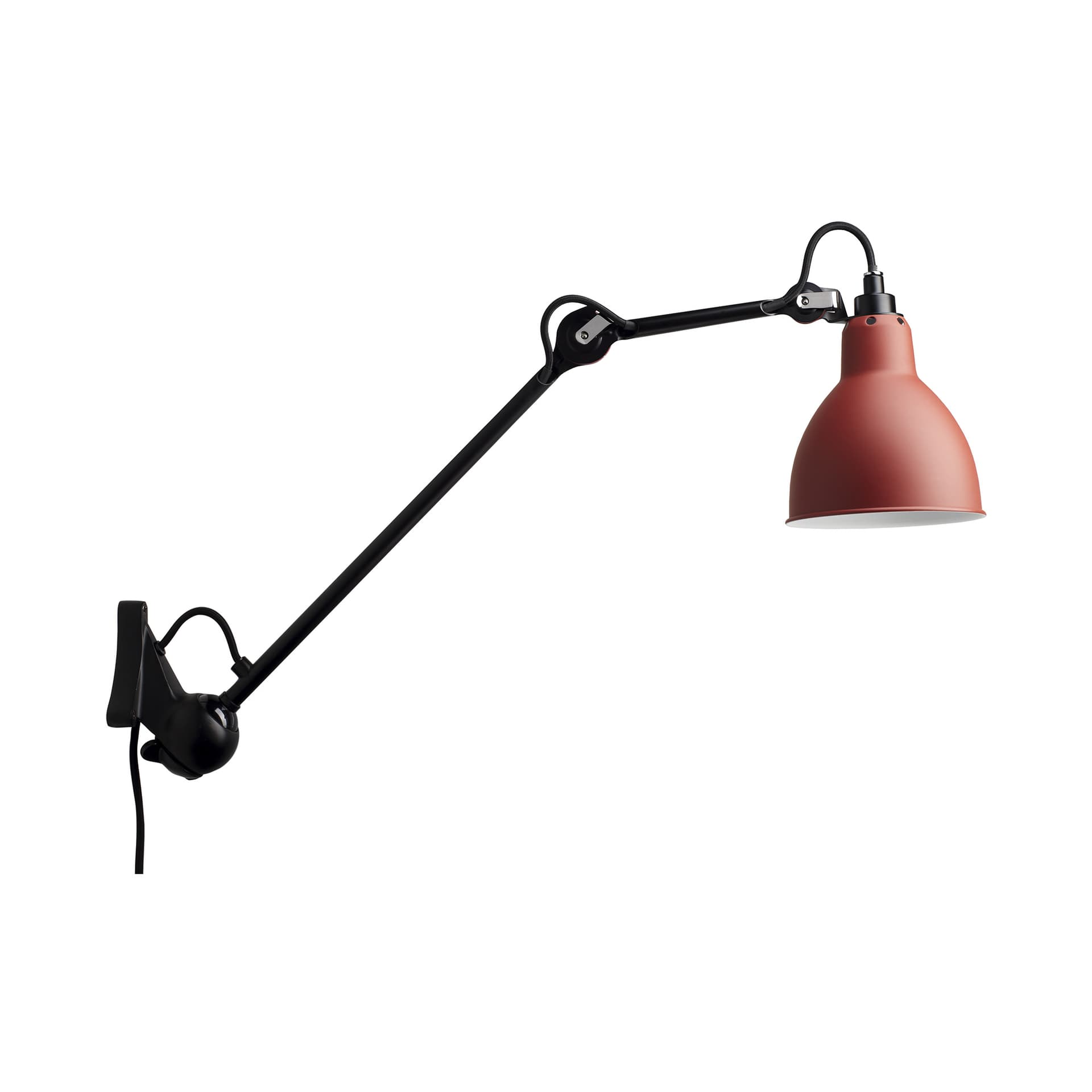 DCWéditions - Lampe Gras No222 - Round - Svart bas, Röd - Vegglamper - Bernard-Albin Gras - Rød - Metall