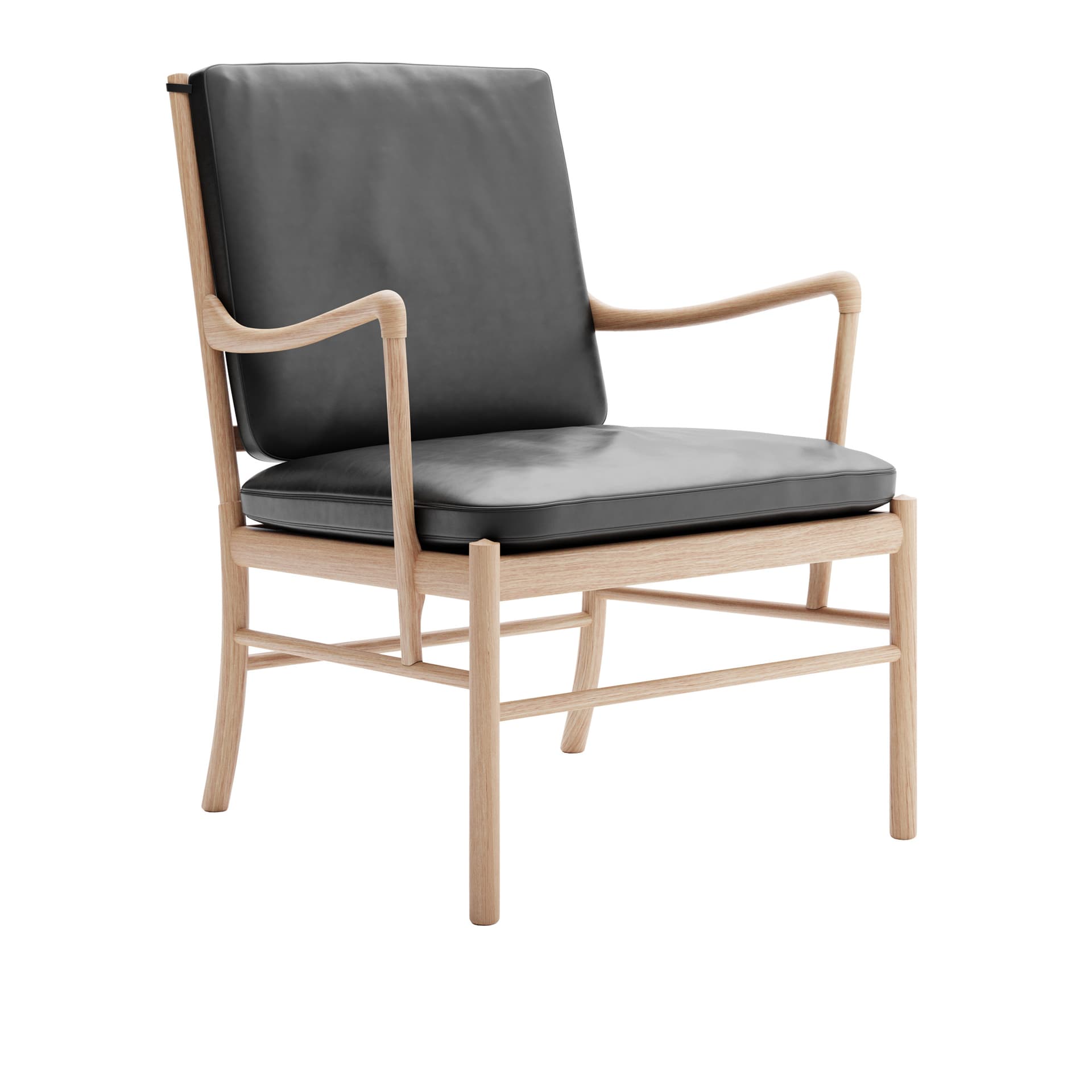 Carl Hansen - OW149 - Colonial Chair, Vitoljad Ek, Lädergrupp C Sif - 98 - Lenestoler - Ole Wanscher