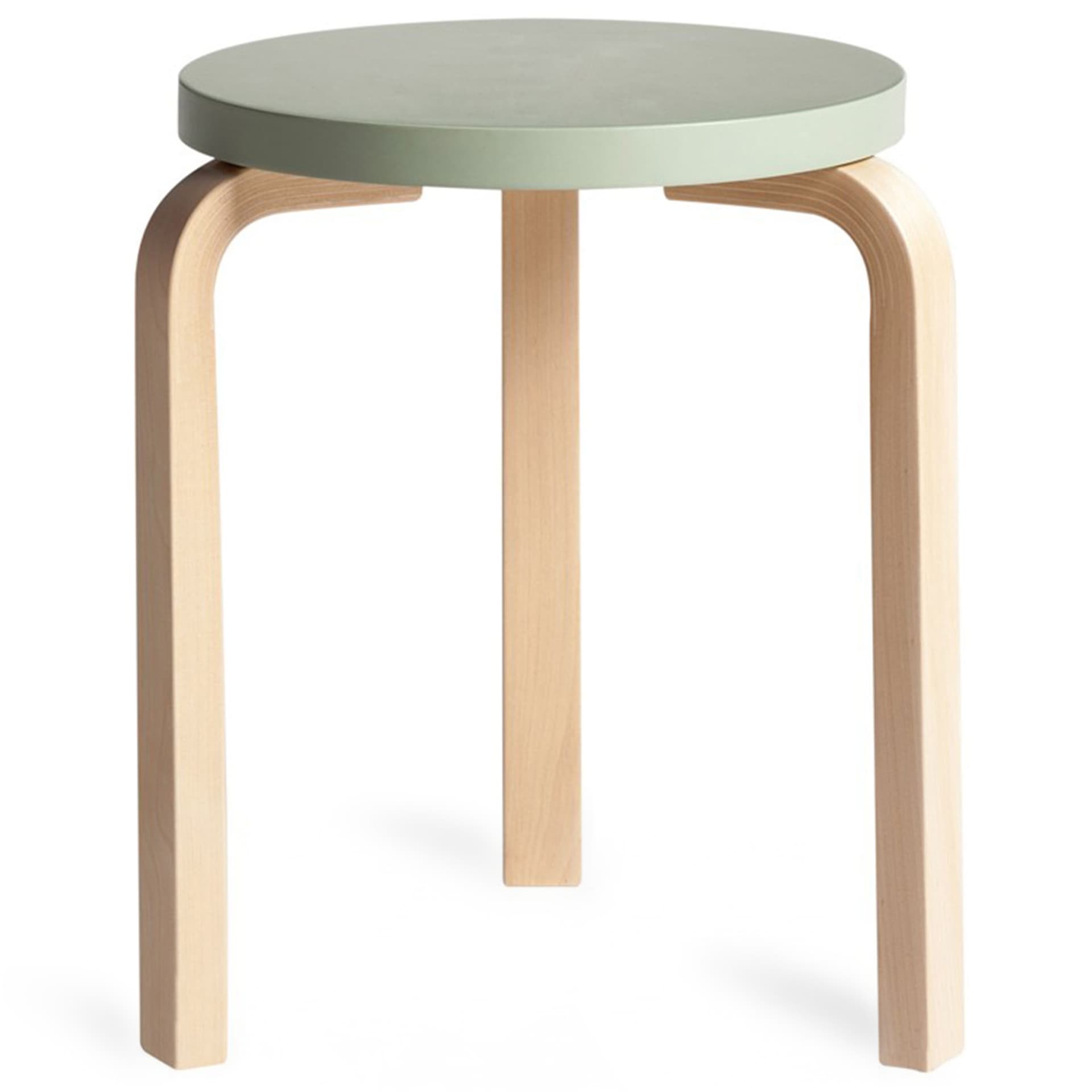 Artek - Pall 60 - Klarlackade Ben/Lackad Grön Sits - Krakker - Alvar Aalto - Tre farget