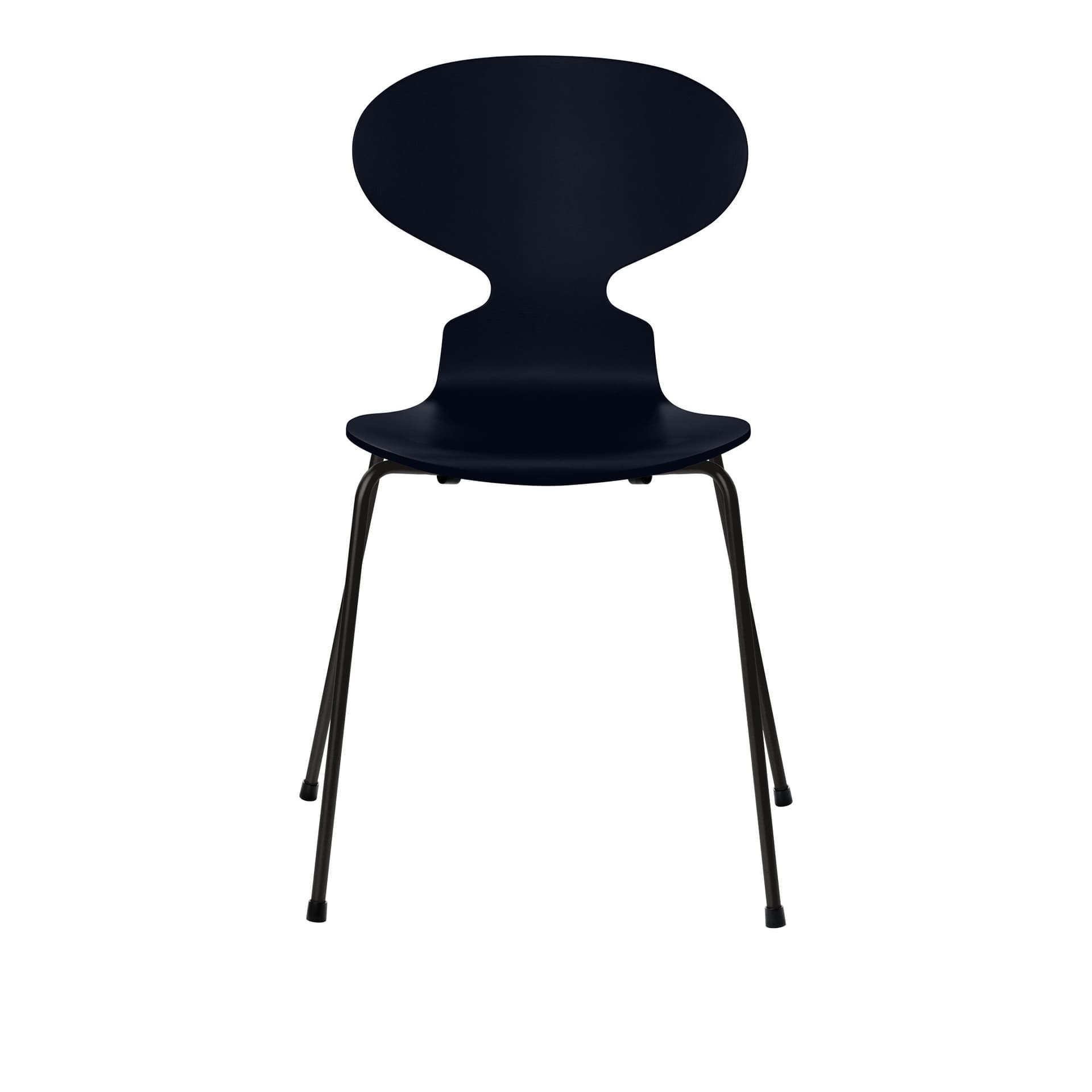 Fritz Hansen - Ant 3101 lakkert bøketrefinér stålstativ svart midnight blue - Spisestoler - Arne Jacobsen - Blå - Metall/Tre