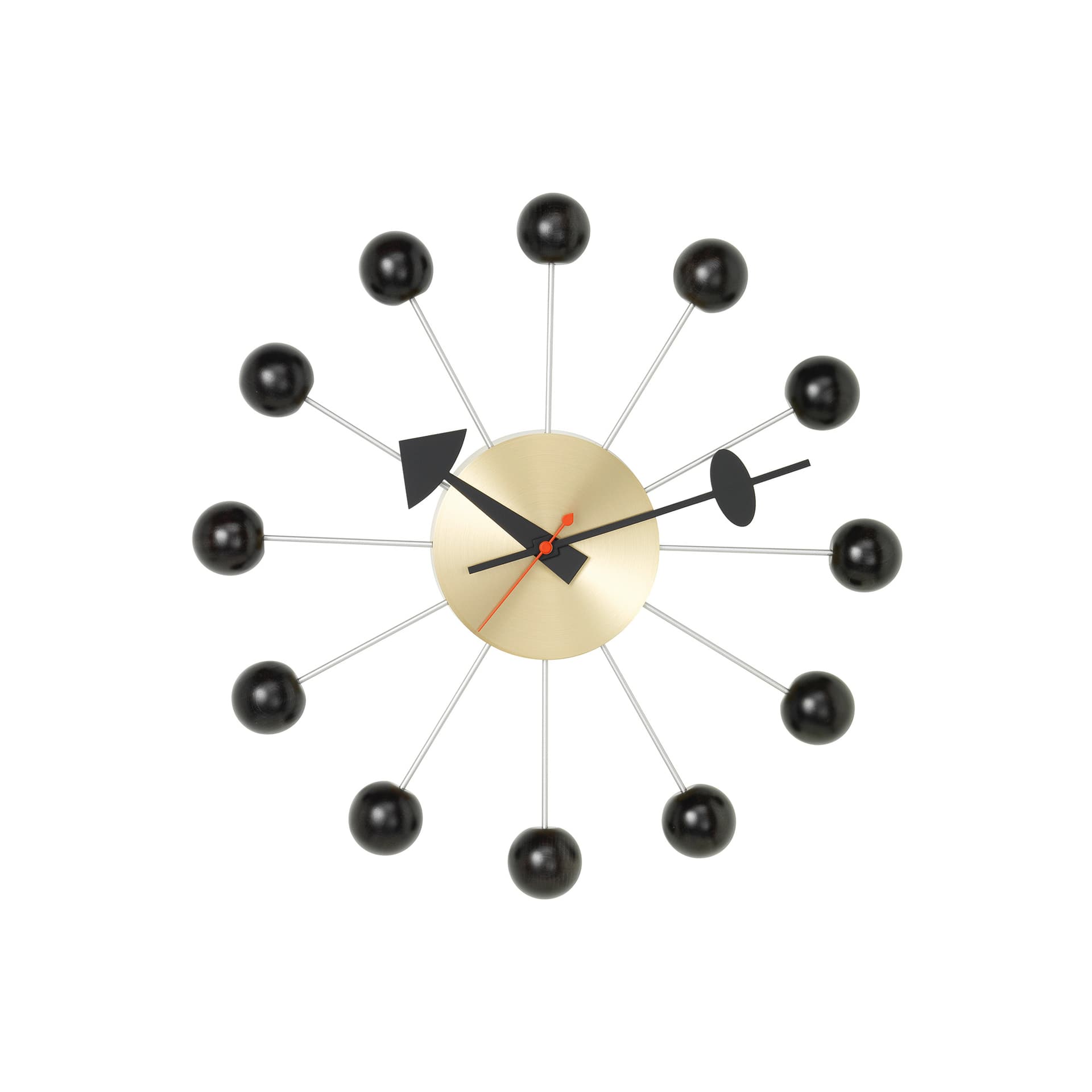 Vitra - Ball Clock Svart/Mässing - Klokker - George Nelson - Svart
