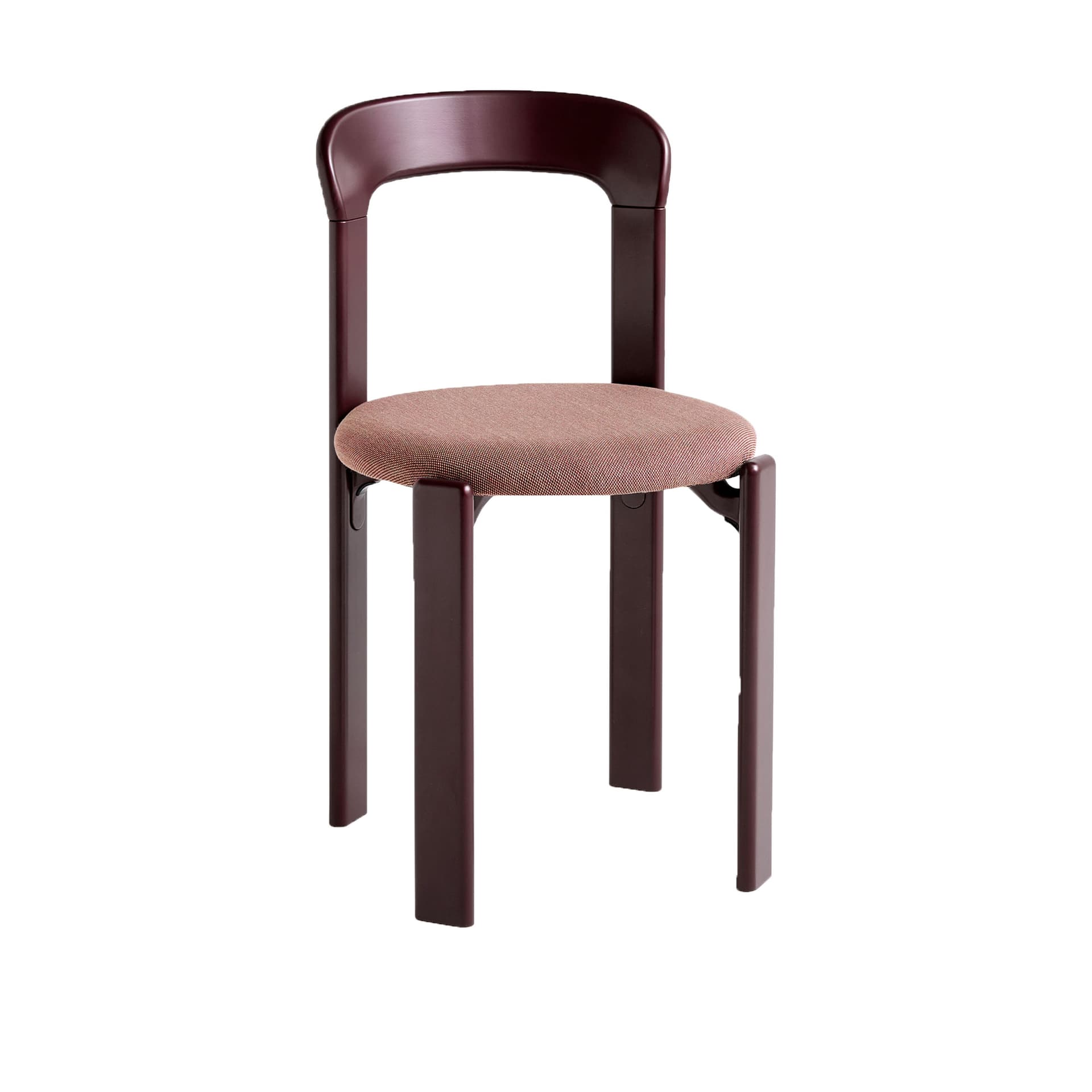 HAY - Rey Chair - Grape red waterbased lacquered beech, seat upholstery Steelcut Trio 416 REY22 - Spisestoler - Bruno Rey - Rød - Tre