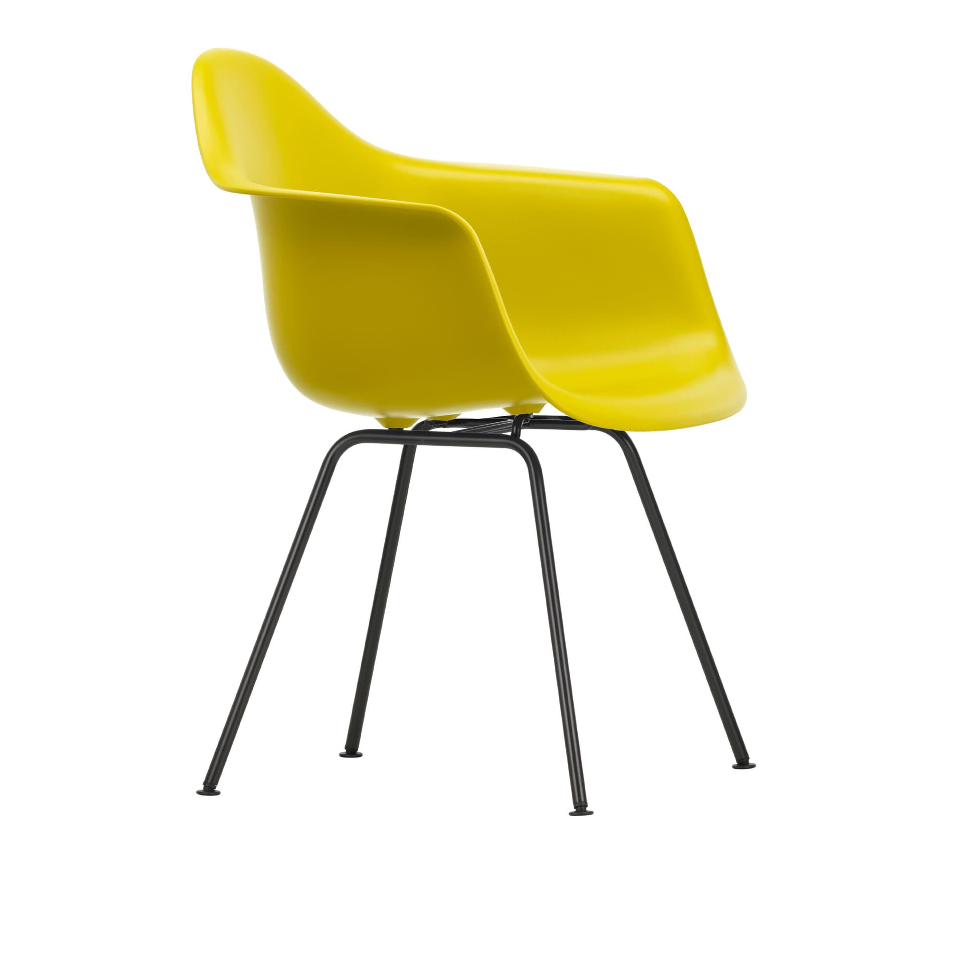 Vitra - Eames Plastic Armchair DAX - 34 Mustard - Basic Dark Base - Spisestoler - Charles & Ray Eames - Gul - Metall/Plast