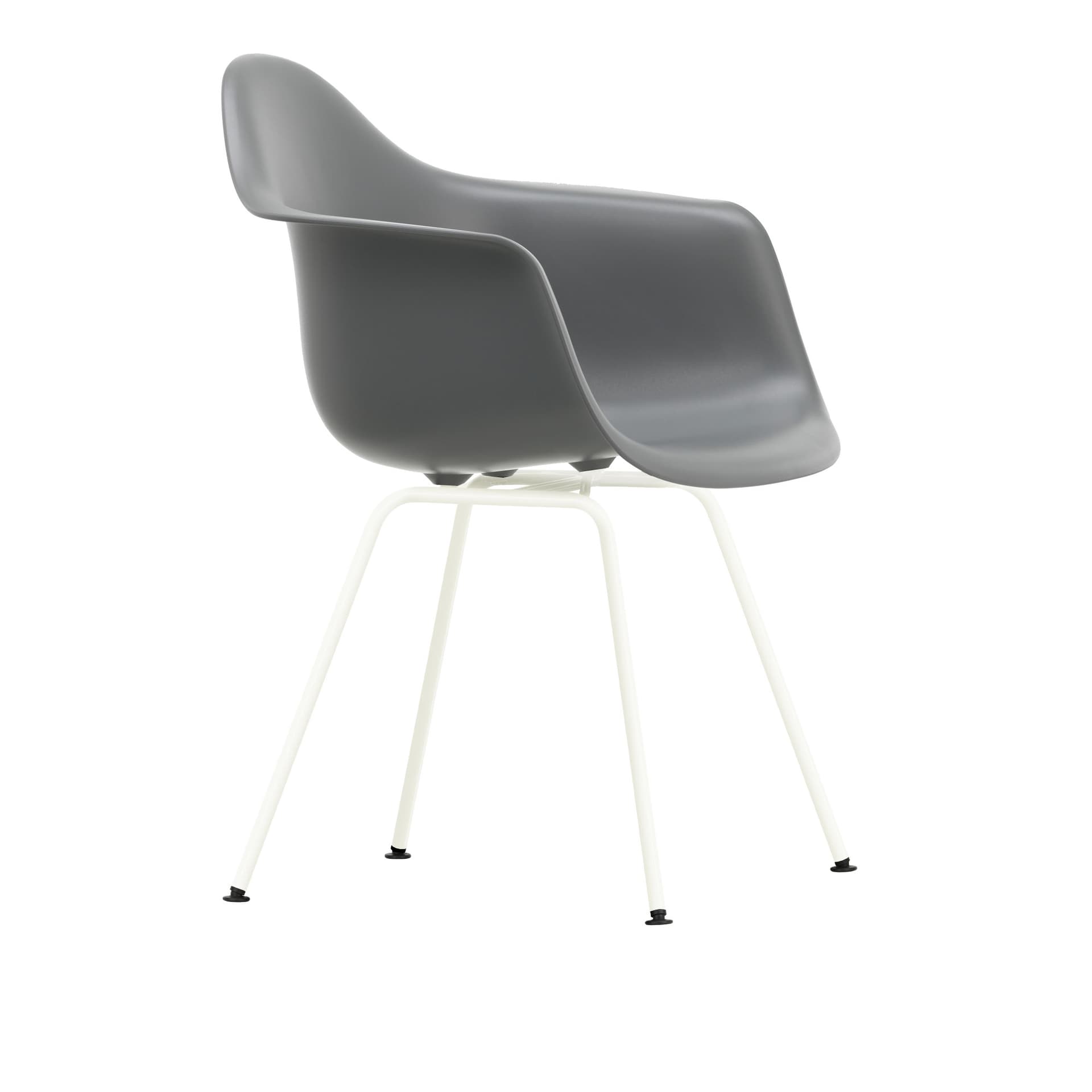 Vitra - Eames Plastic Armchair DAX - 56 Granite Grey - White Base - Spisestoler - Charles & Ray Eames - Grå - Metall/Plast