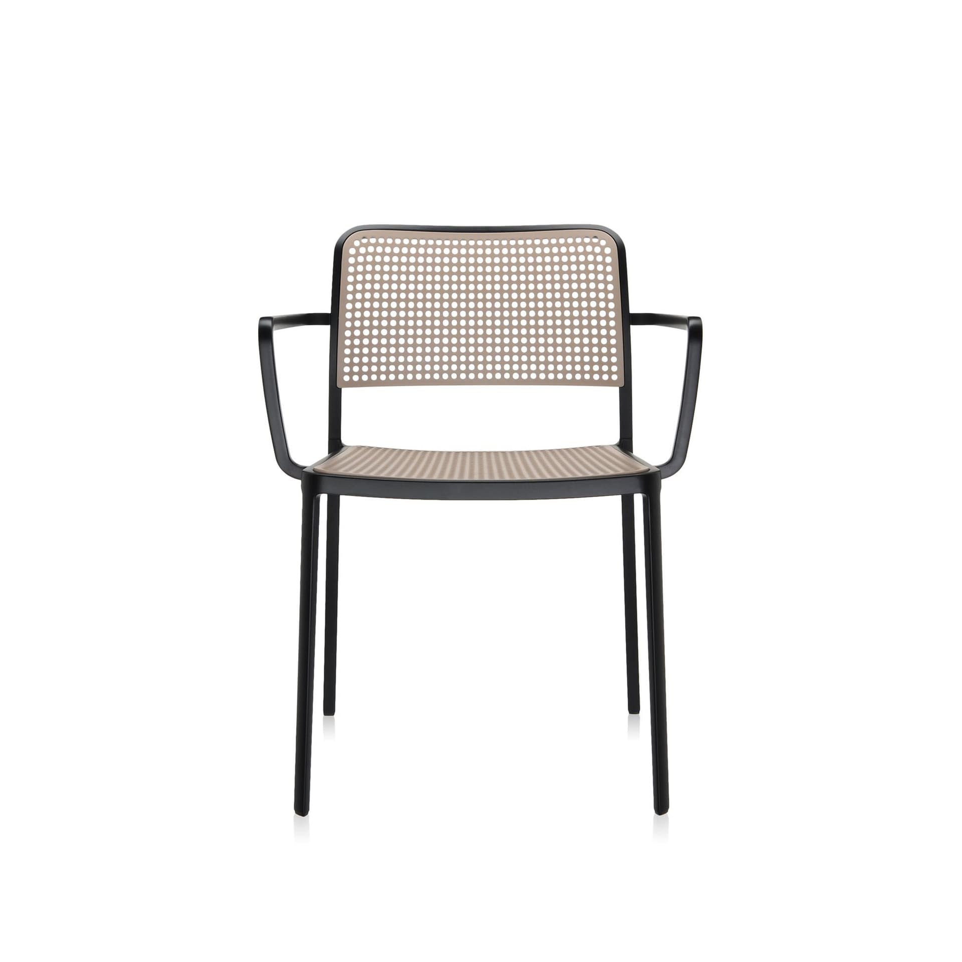 Kartell - Audrey Chair 5876, Black/Sand, Armrest - Spisestoler - Piero Lissoni - Svart - Metall/Syntetisk materiale