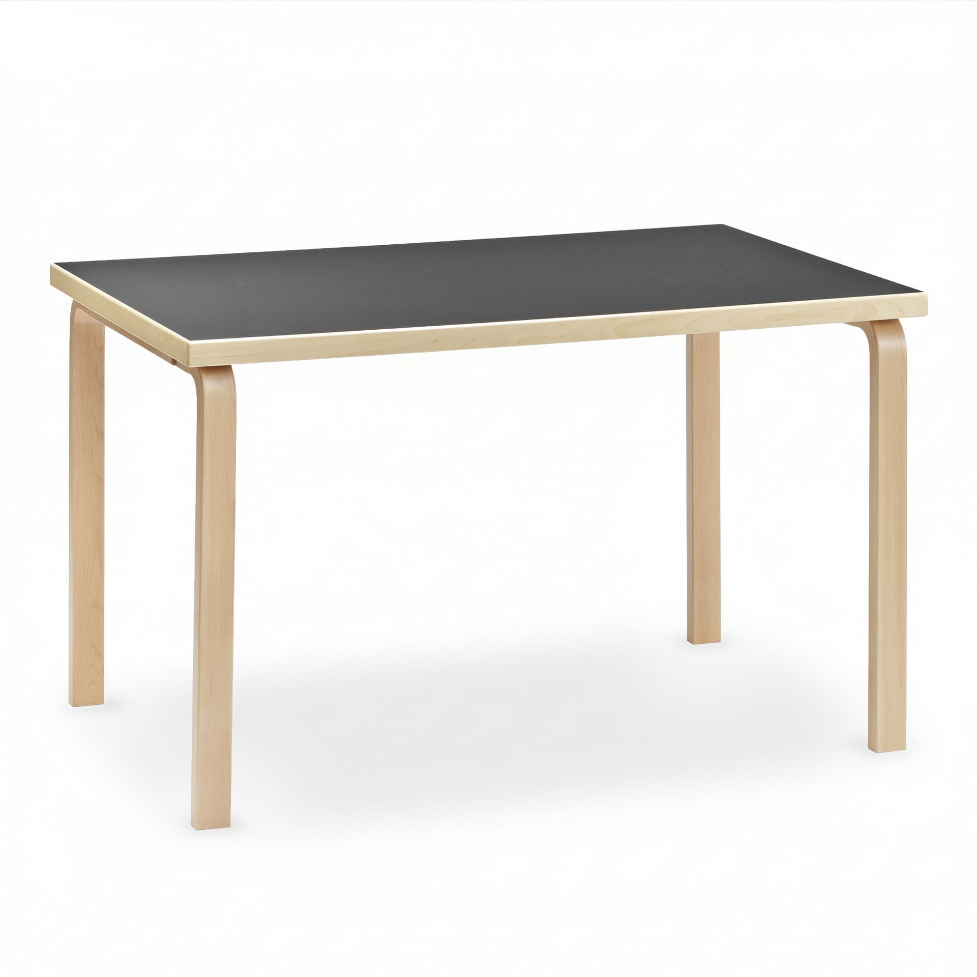 Artek - Aalto Bord 81B, Svart linoleum, Klarlackad - Spisebord - Alvar Aalto - Svart - Tre/Plast