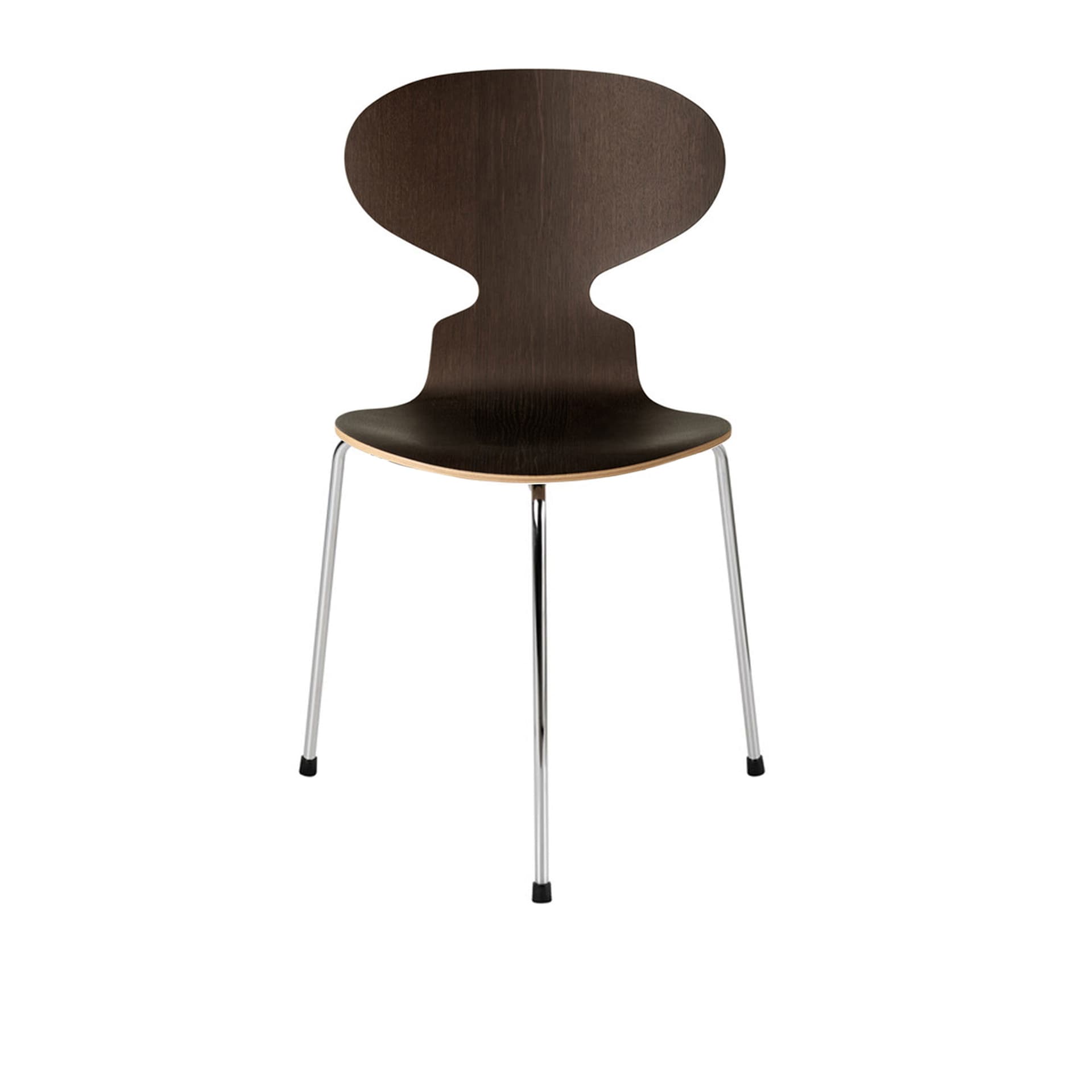 Fritz Hansen - Ant 3100 trefinér stålstativ krom mørkbeiset eikefiner - Spisestoler - Arne Jacobsen - Tre farget - Metall/Tre