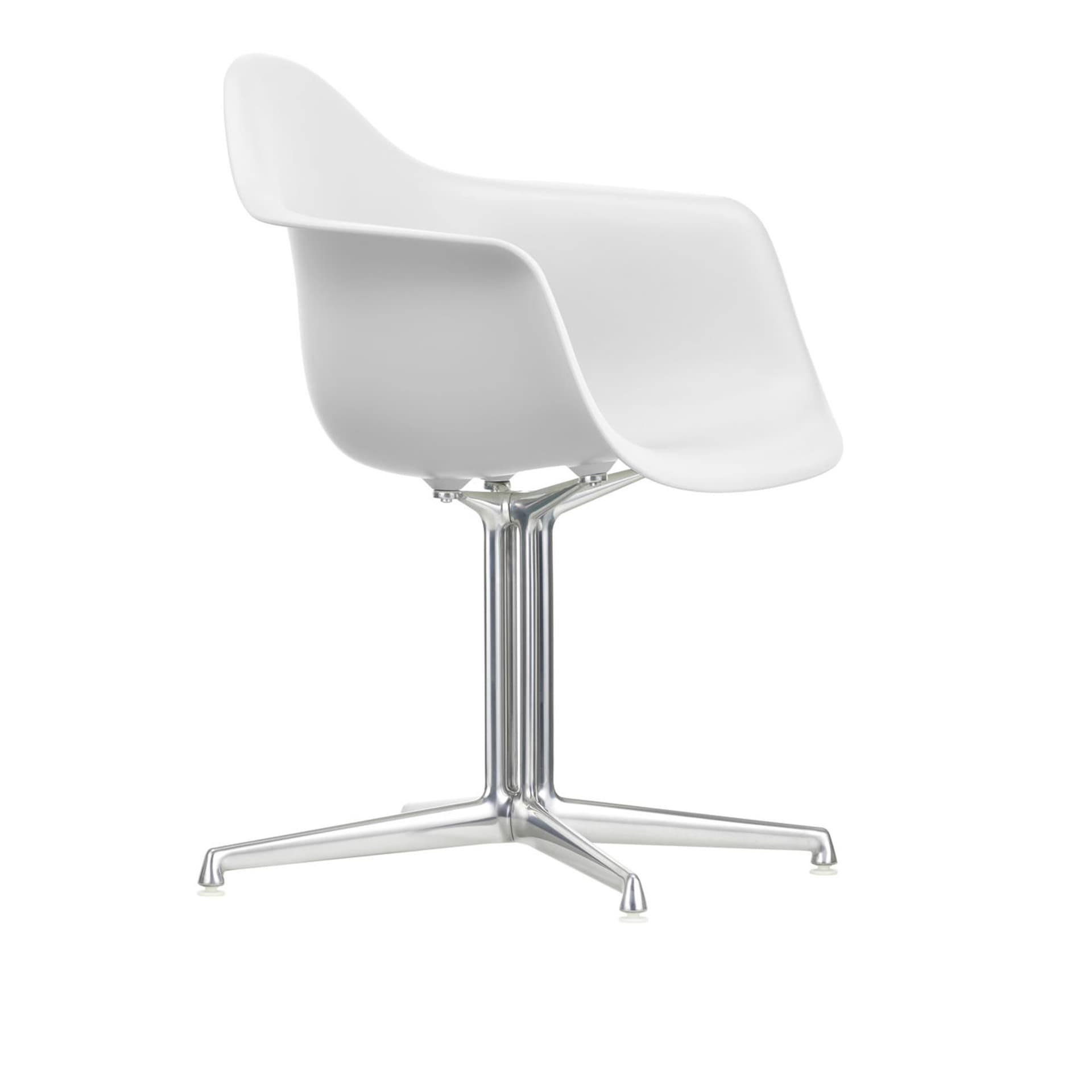 Vitra - Eames RE Plastic Armchair DAL 85 Cotton White, Aluminium Polished - Kontorstoler - Charles & Ray Eames - Hvit - Metall/Plast