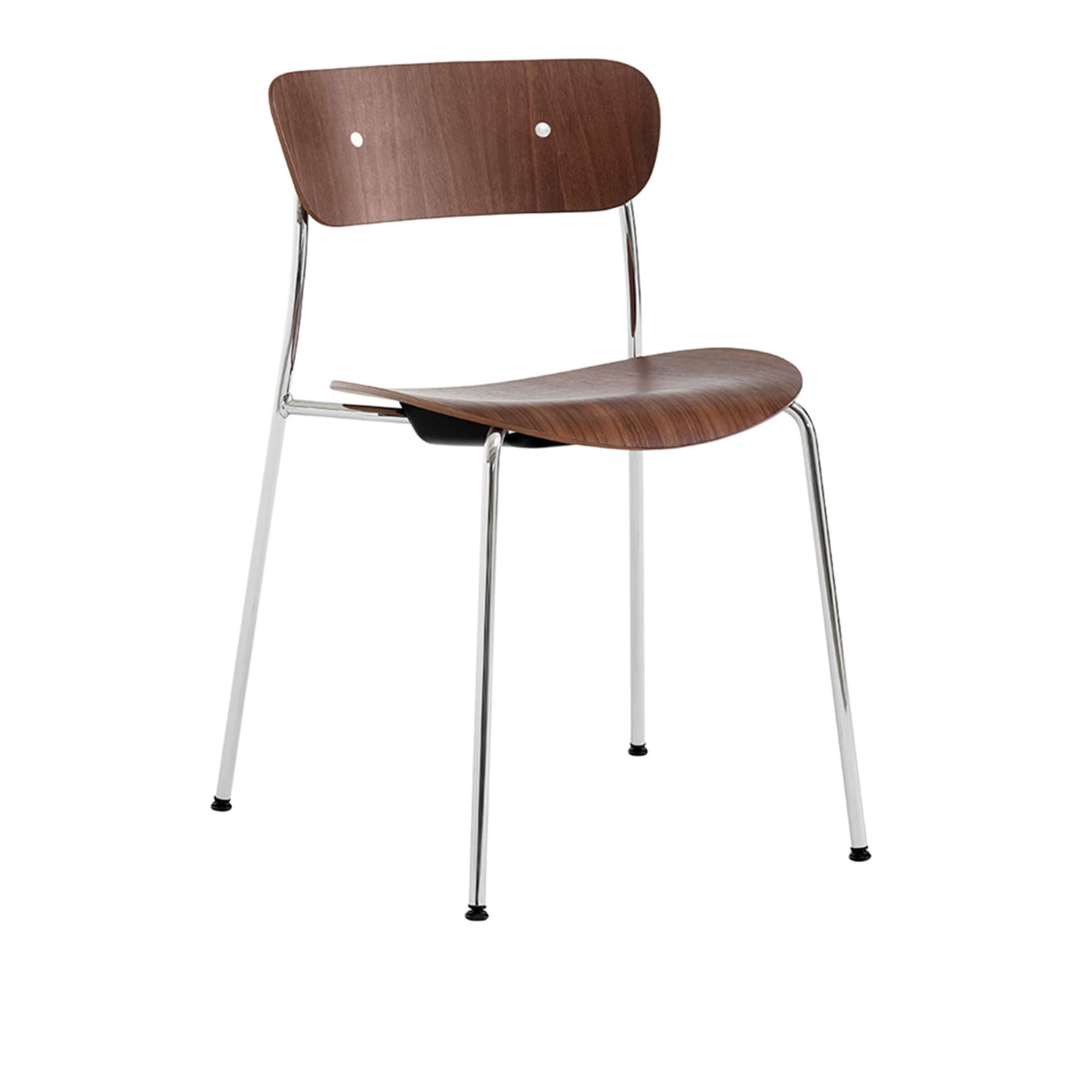 &Tradition - Pavilion Chair AV1 - Chrome/Lacqeured Walnut - Spisestoler - Anderssen & Voll - Tre farget - Tre