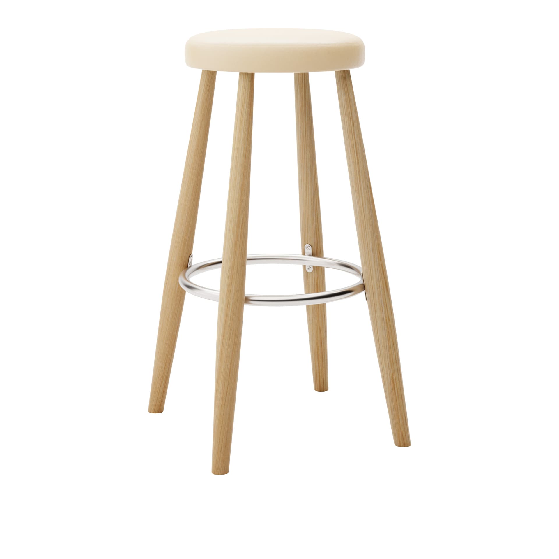 Carl Hansen - CH56 High Stool, Oljad Ek, Lädergrupp C Sif - 90 - Barstoler & barkrakker - Hans J. Wegner - Tre farget - Lær/Metall/Tre
