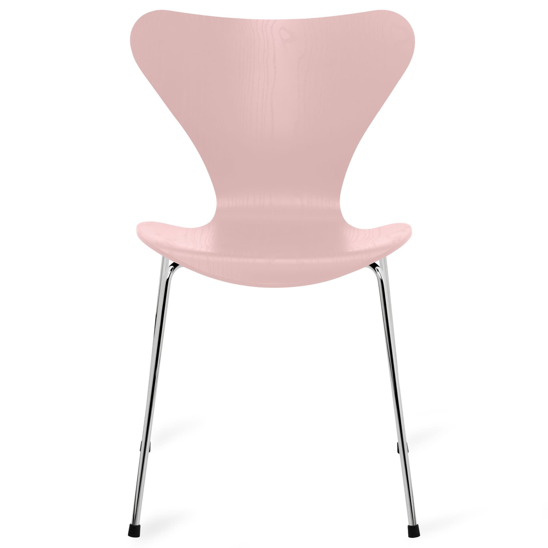 Fritz Hansen - Series 7 stol 3107 askfiner stålram krom pale rose - Spisestoler - Arne Jacobsen - Rosa - Metall/Tre