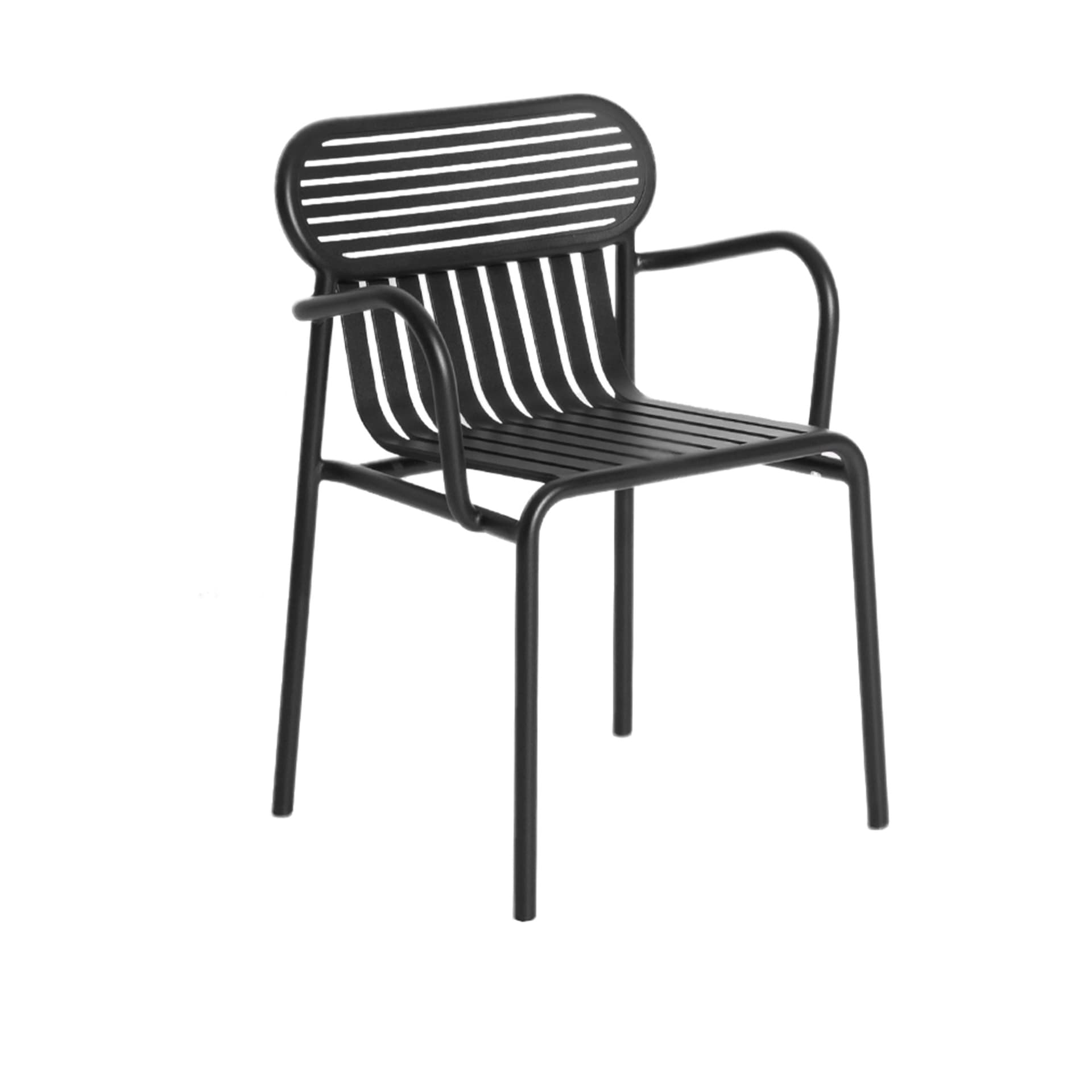 Petite Friture - Week-End Chair With Armrests, Black - Utendørs spisebordstoler - Studio Brichet-Ziegler - Svart - Metall