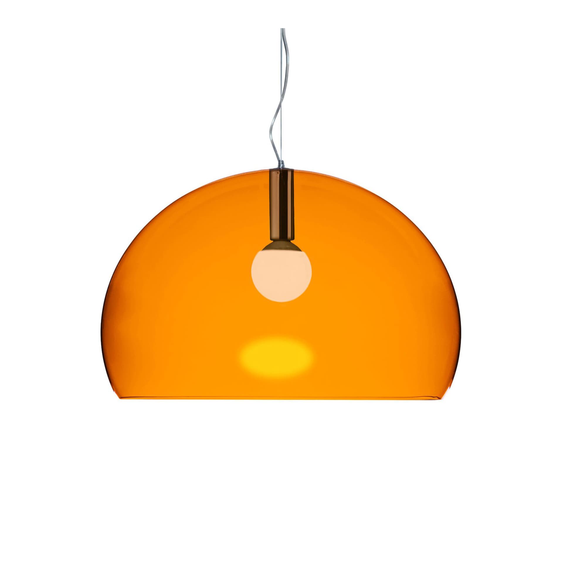 Kartell - Big FL/Y Suspension 9058, Transparent Orange, Incl. LED 15W E27 - Pendellamper - Ferruccio Laviani - Oransje